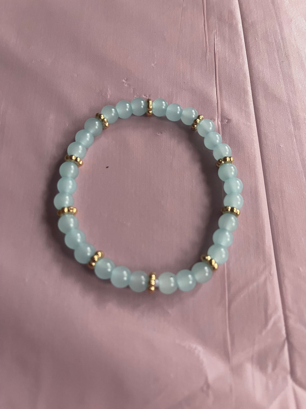 #138 Baby Blue & Gold~~Bracelet