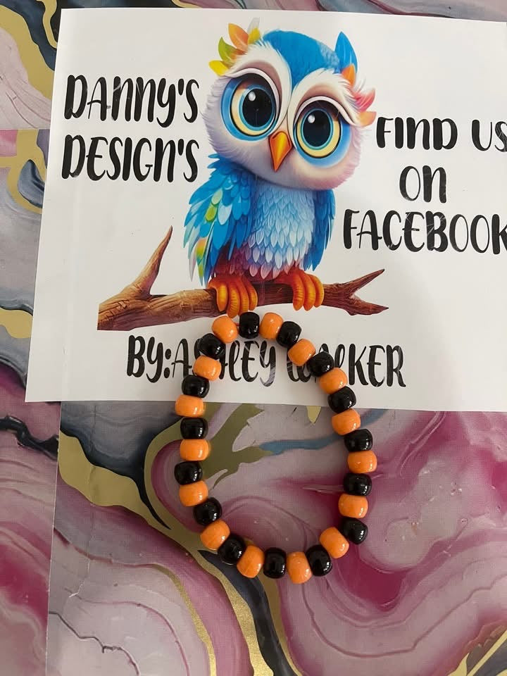 #100 Black & Orange~~Bracelet