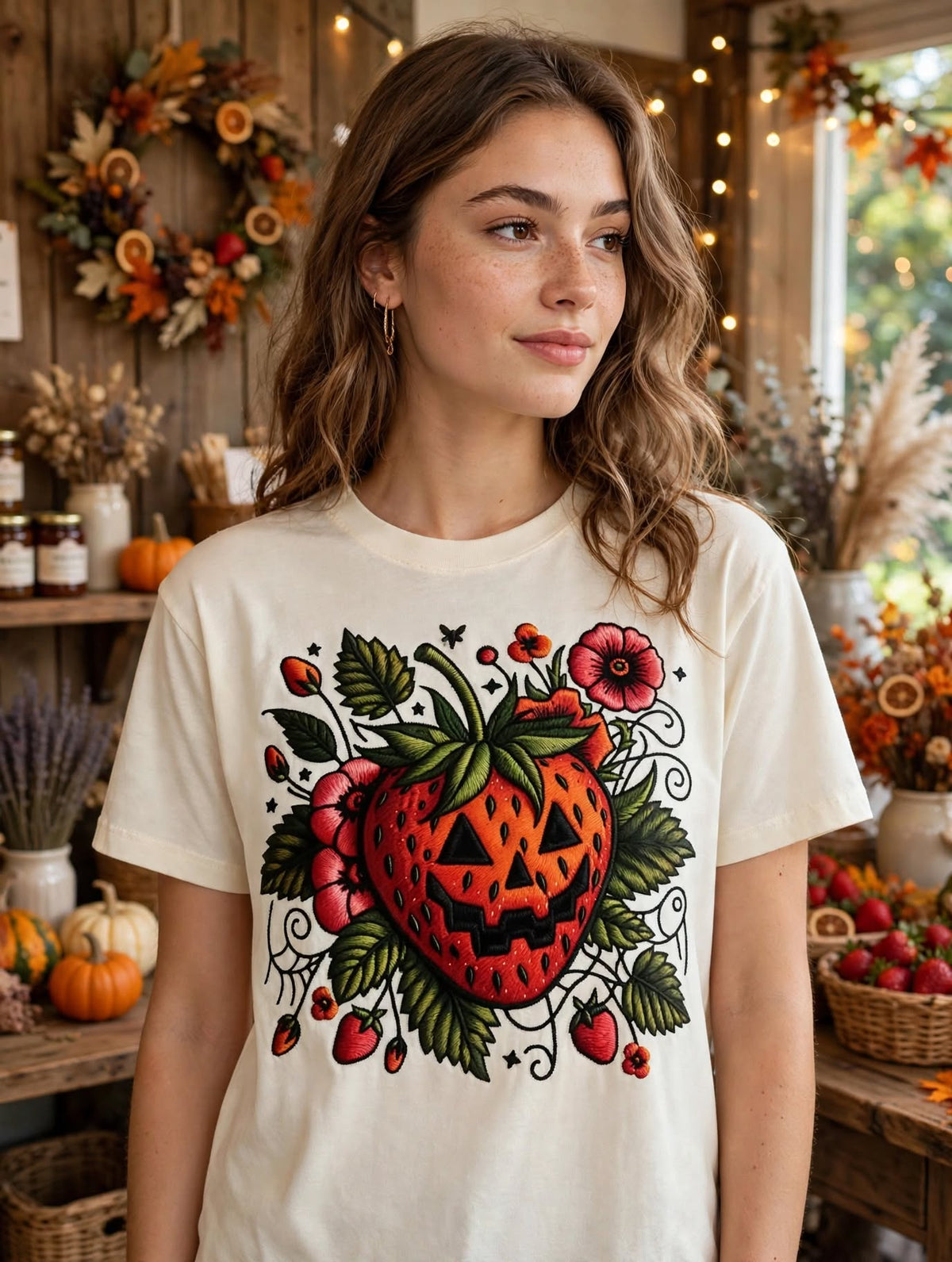 Scary Strawberry-Dtf T-shirt Design