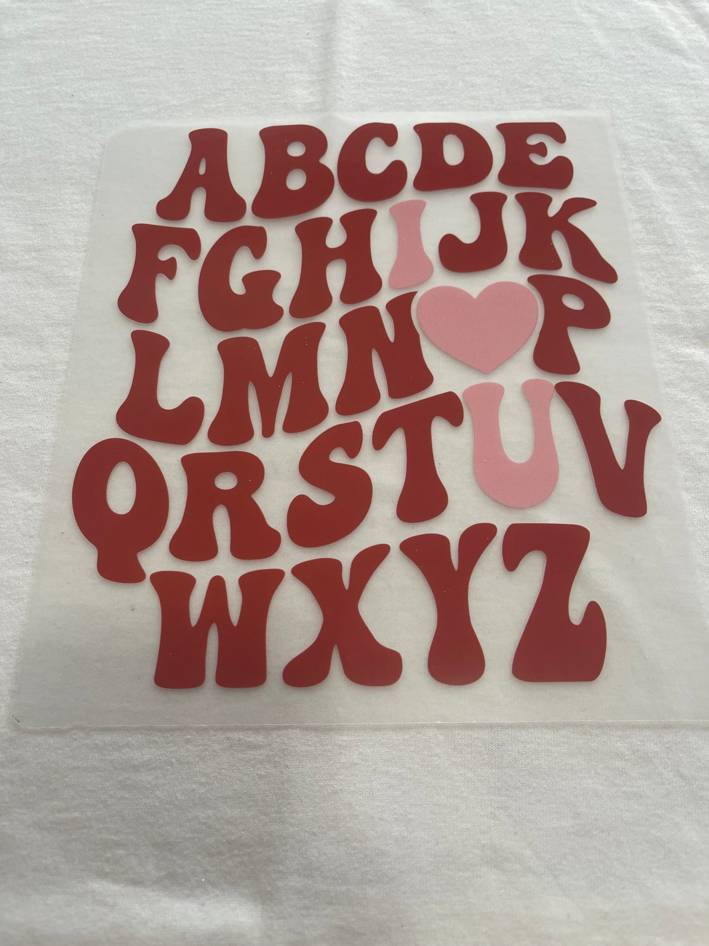 ABC I Love You Valentine-Dtf t-shirt
