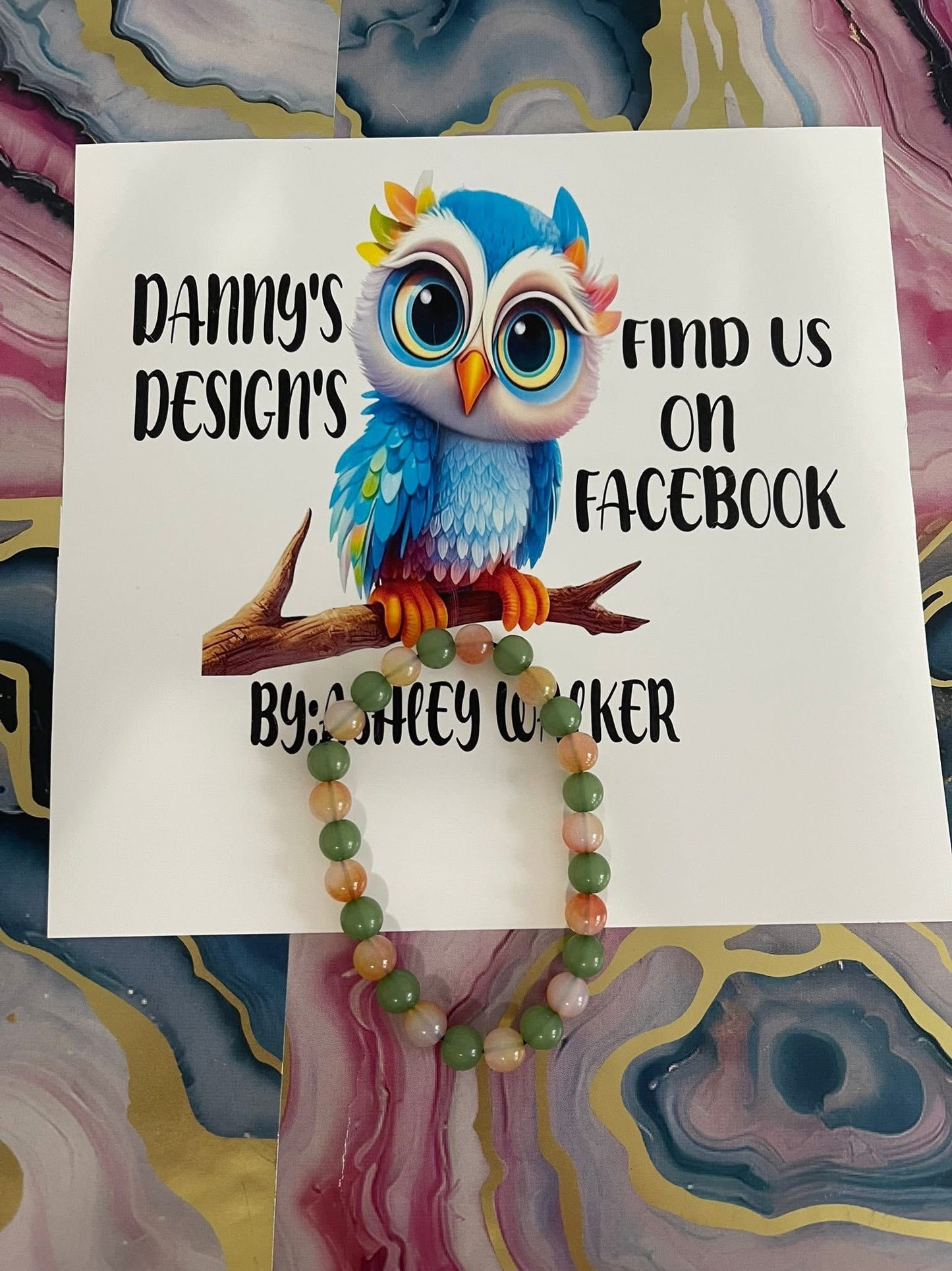 #161 Forest Green & Orange~~Bracelet