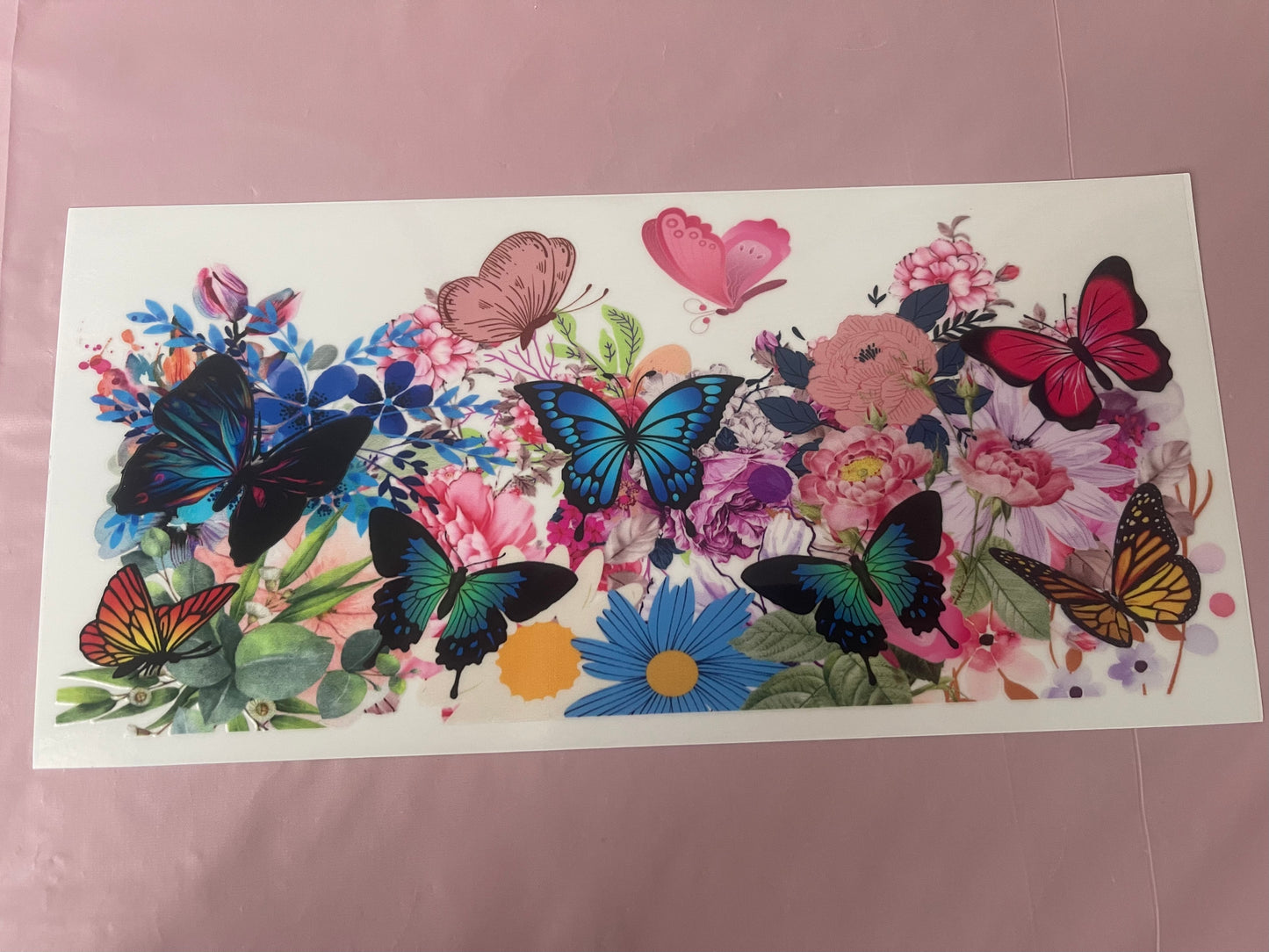 #102 Blue Butterflies~~UV DTF CUP WRAP