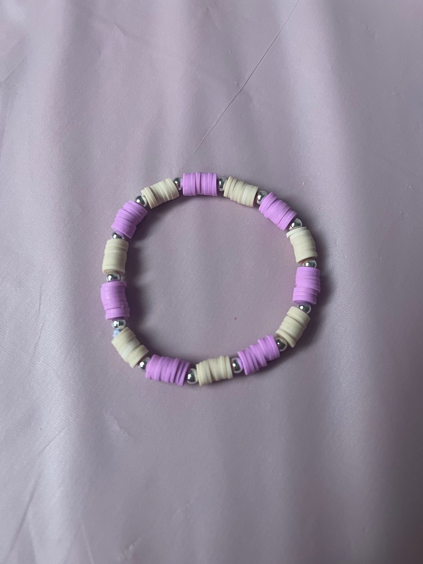 #195 Violet & Beige~~Bracelet