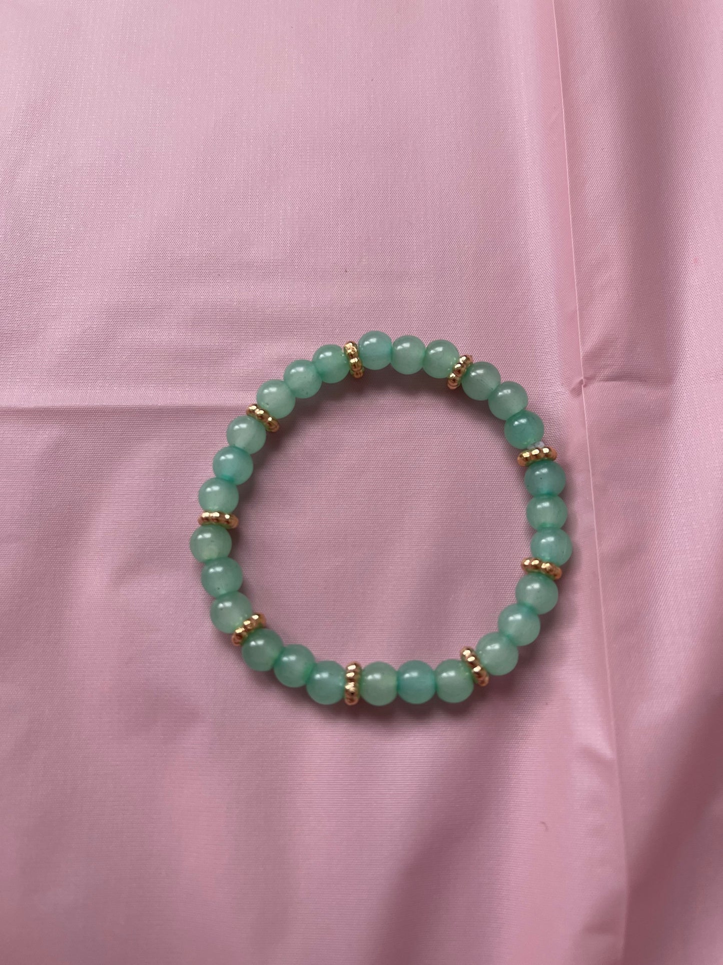 #114 Light Green & Gold~~Bracelet