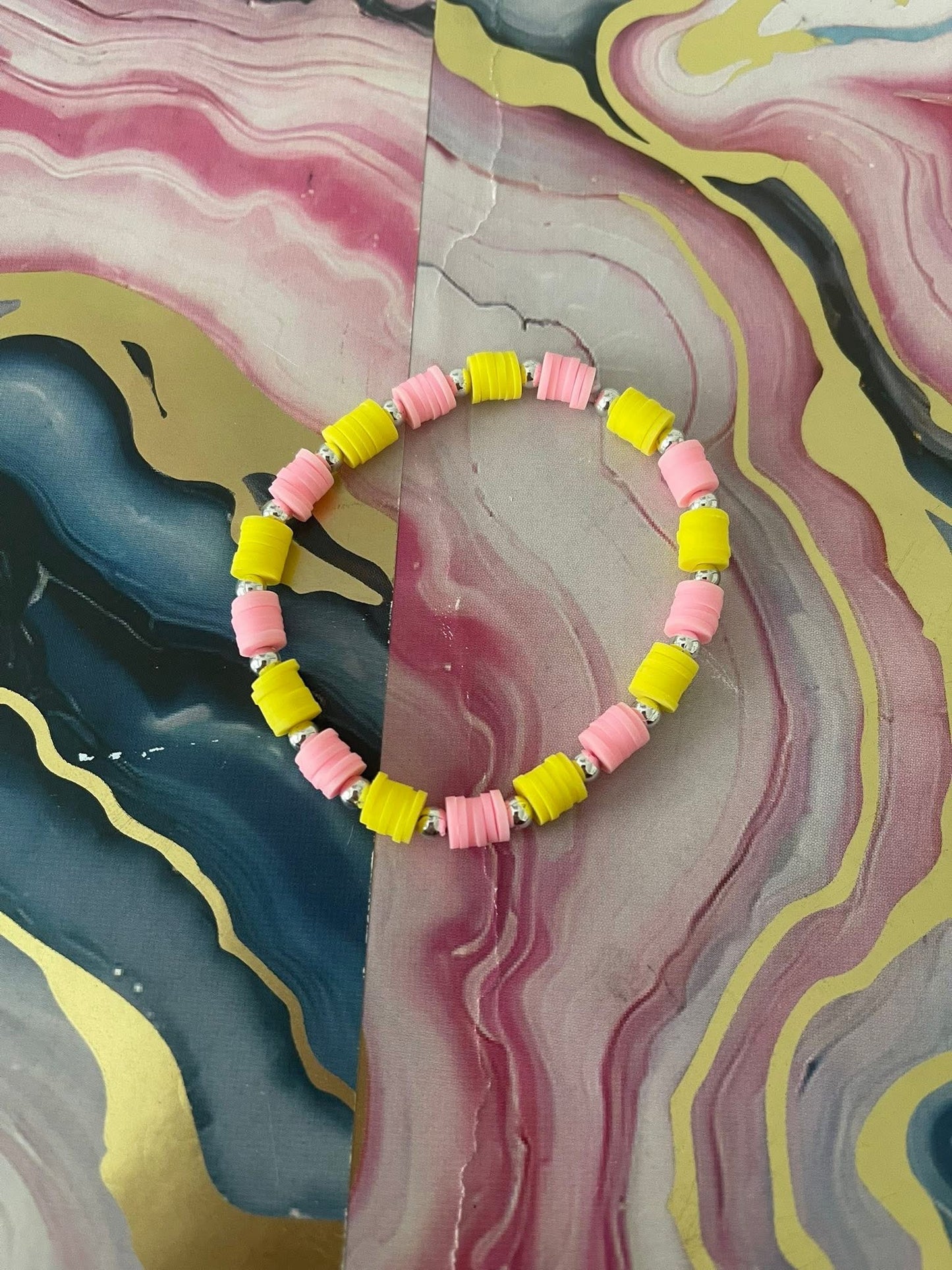 #16 Baby Pink & Yellow~~Bracelet