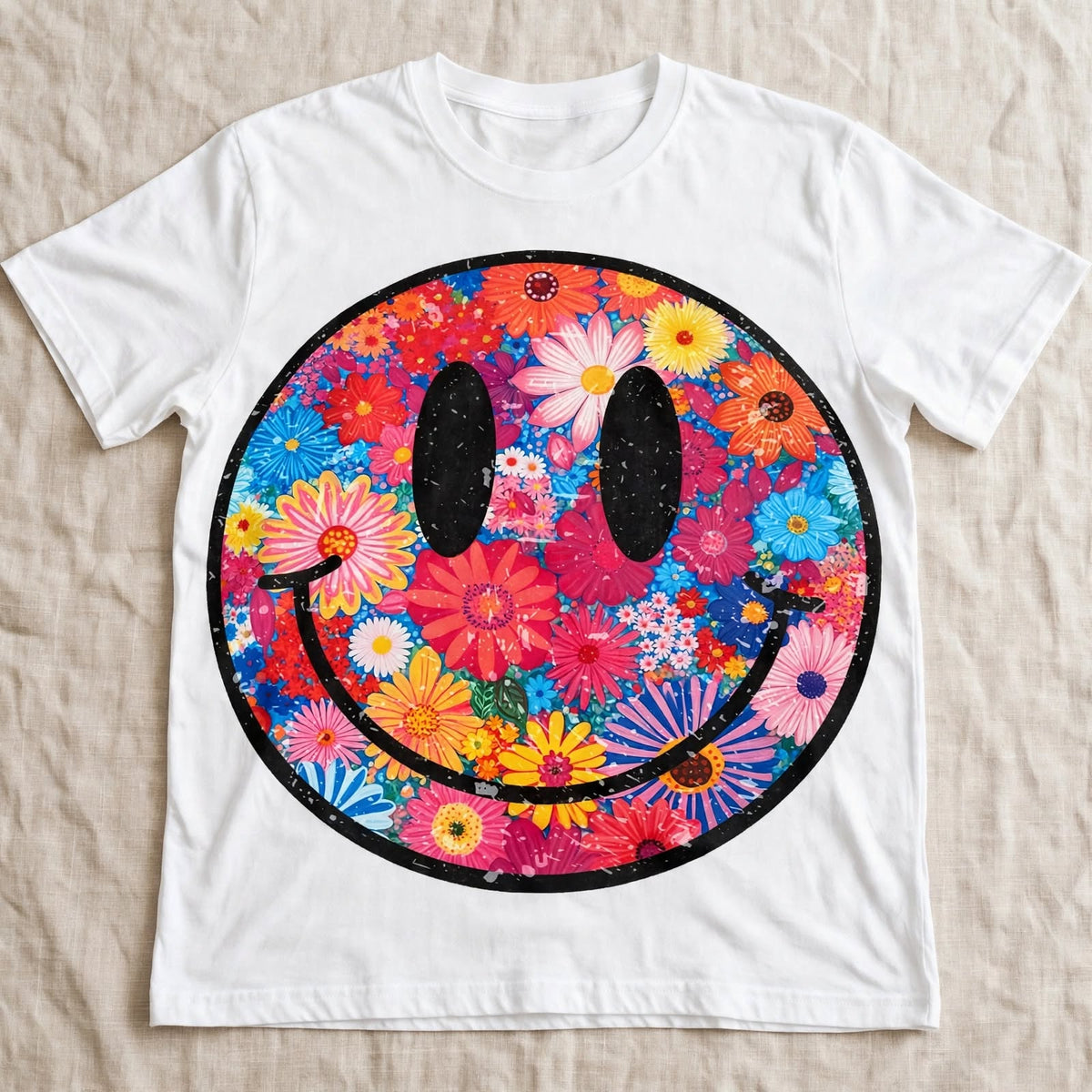 Floral Smily-Dtf T-shirt Design