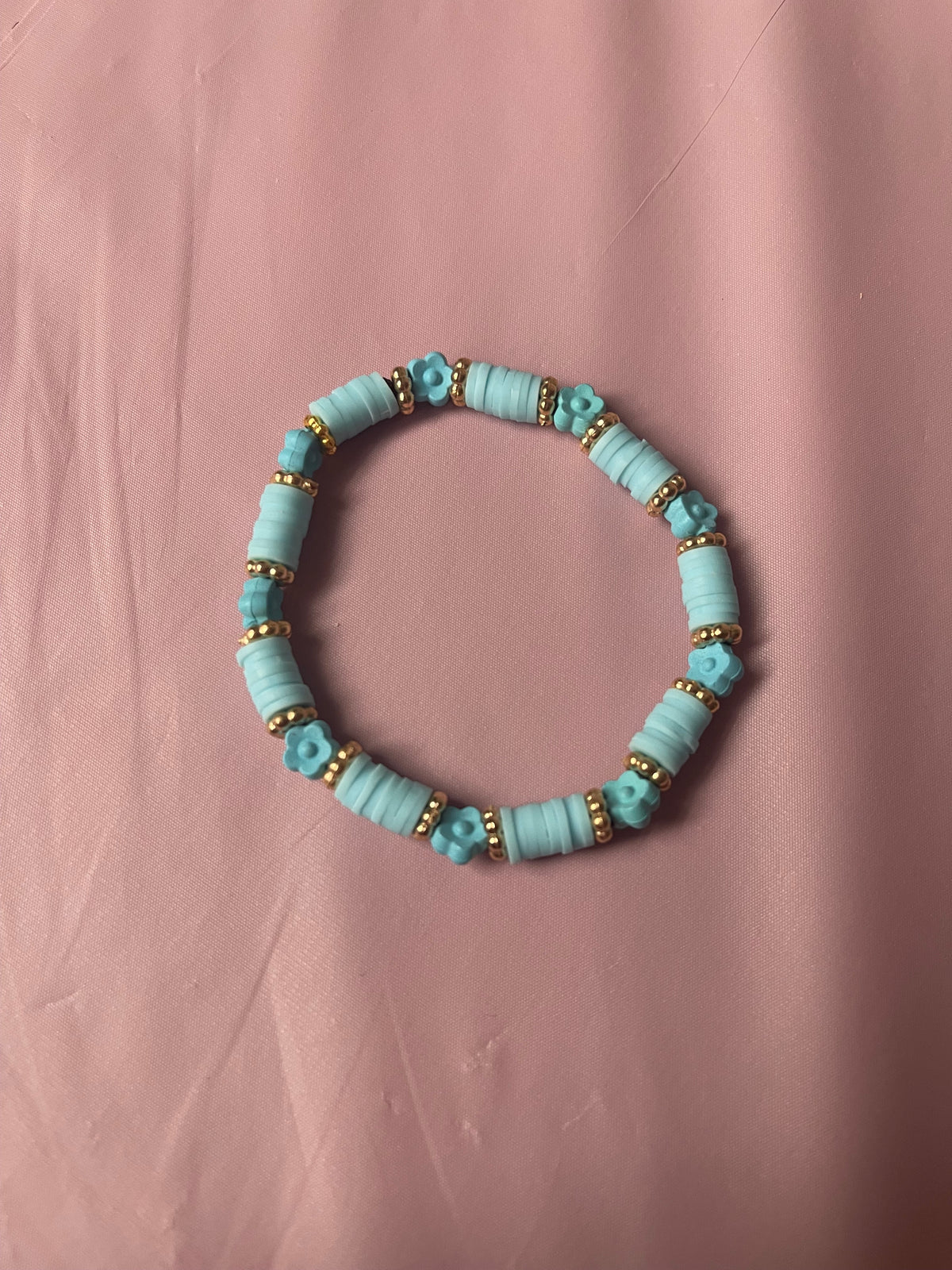 #189 Light Blue Flowers~~Bracelet