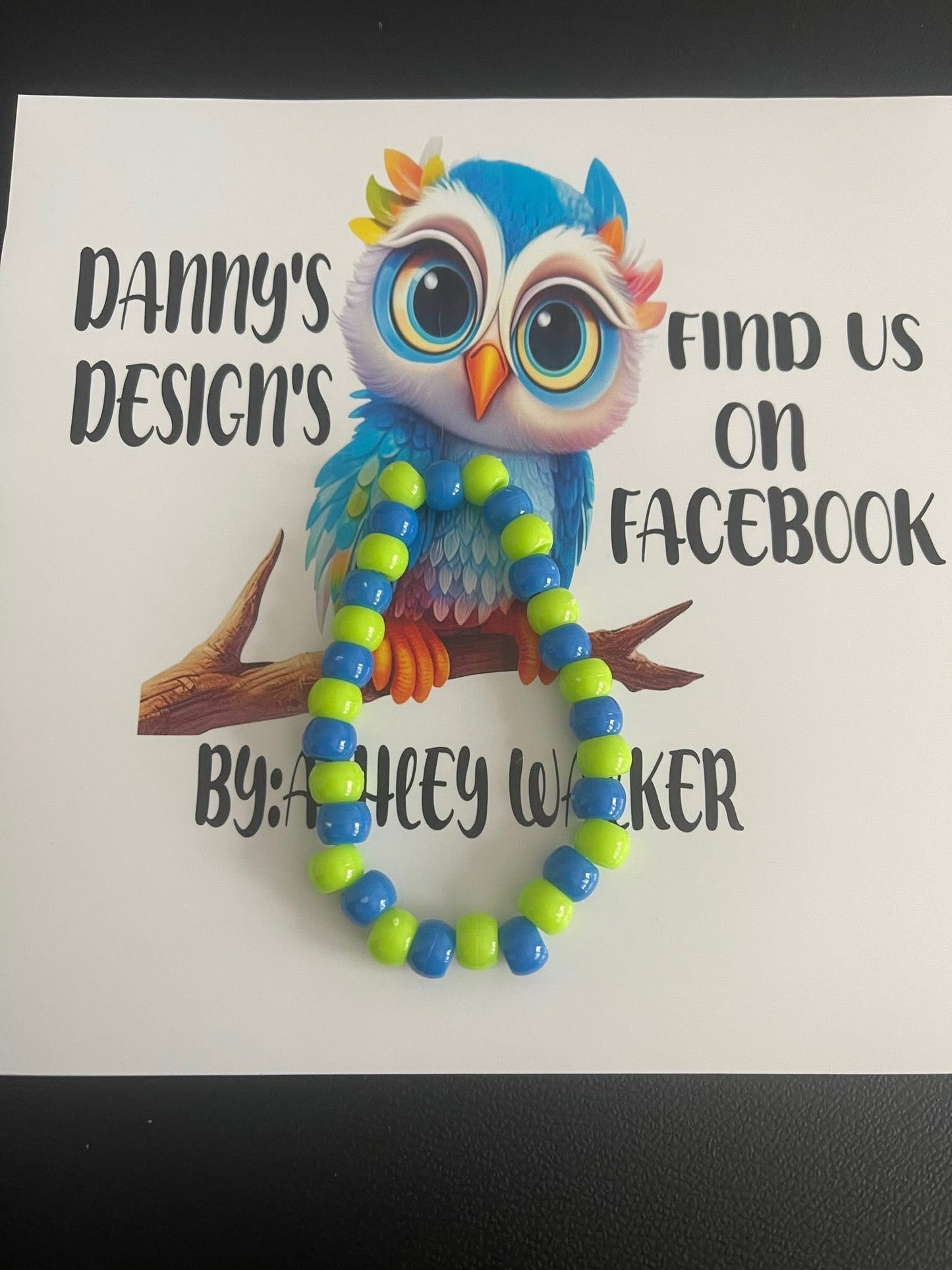 #92 Lime Green & Blue~~Bracelet