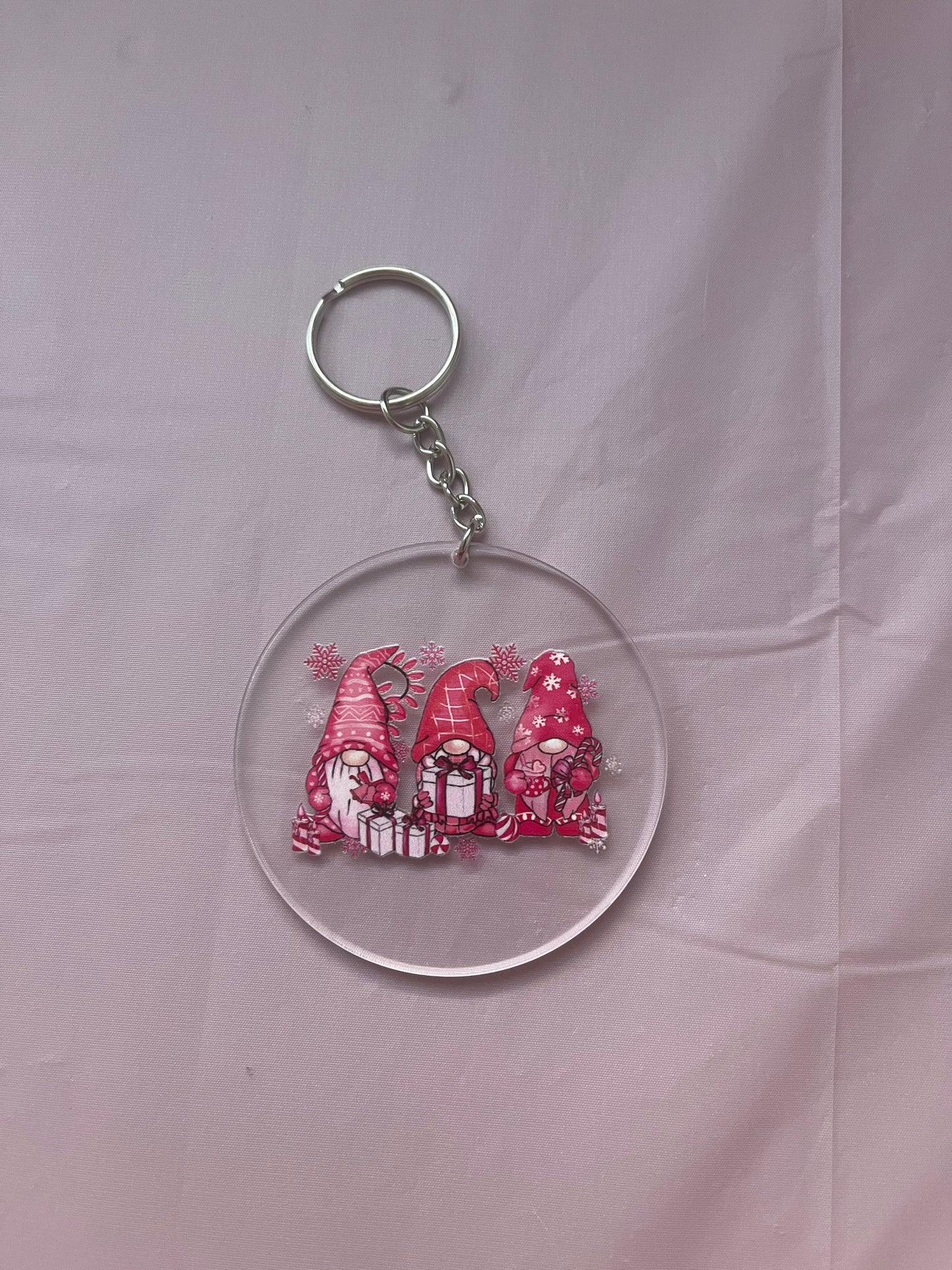 #07 Pink Gnomes~~Keychain