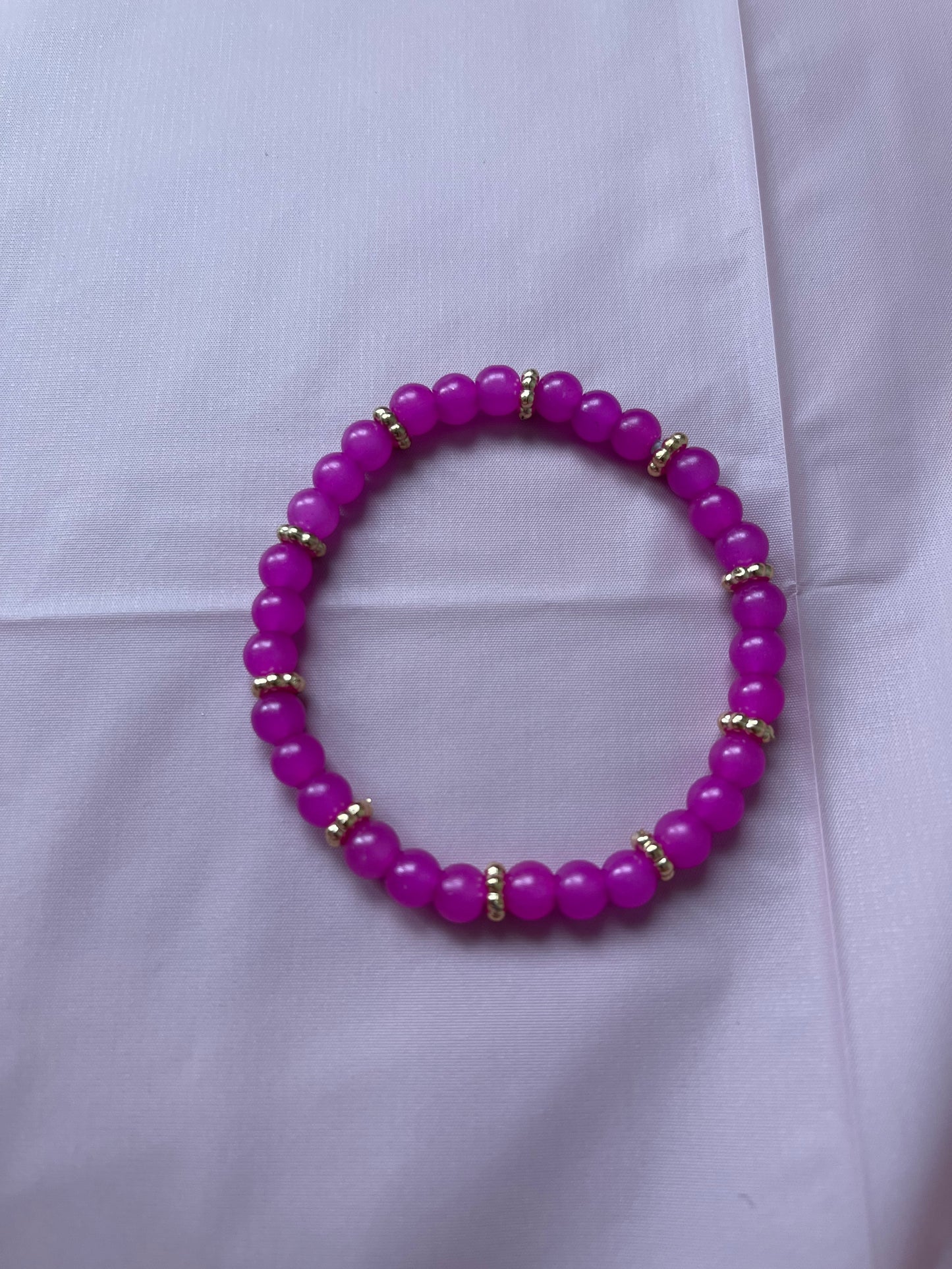 #72 Hot Pink & Gold~~Bracelet