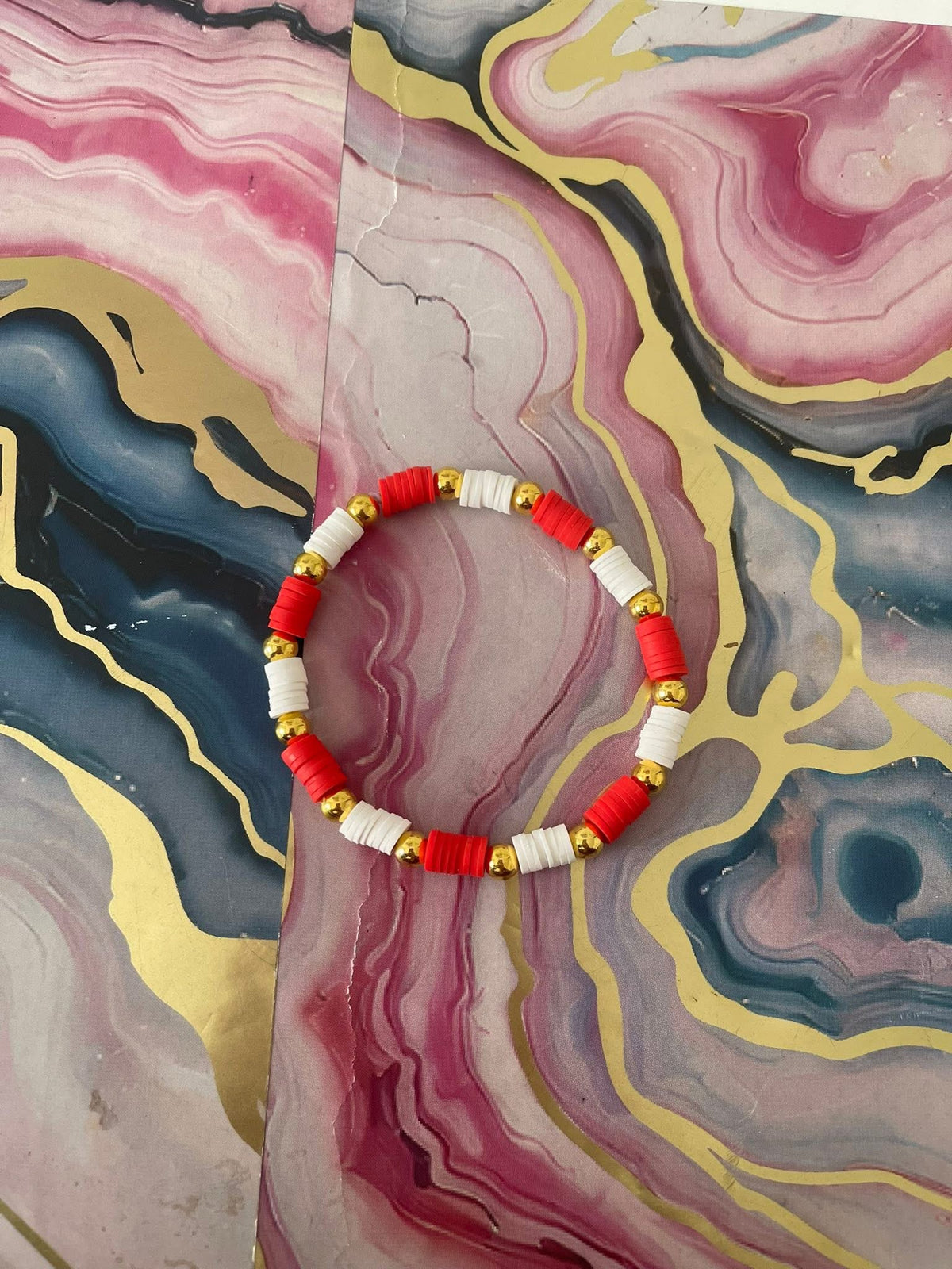 #09 Red & White~~Bracelet