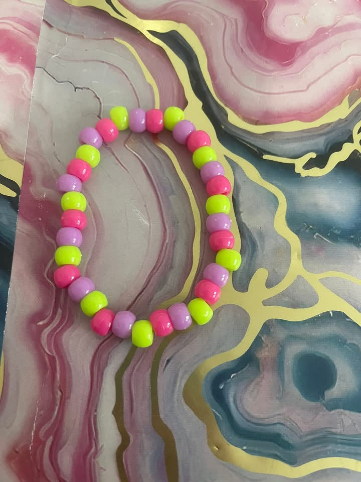 #86 Green, Violet & Pink~~Bracelet