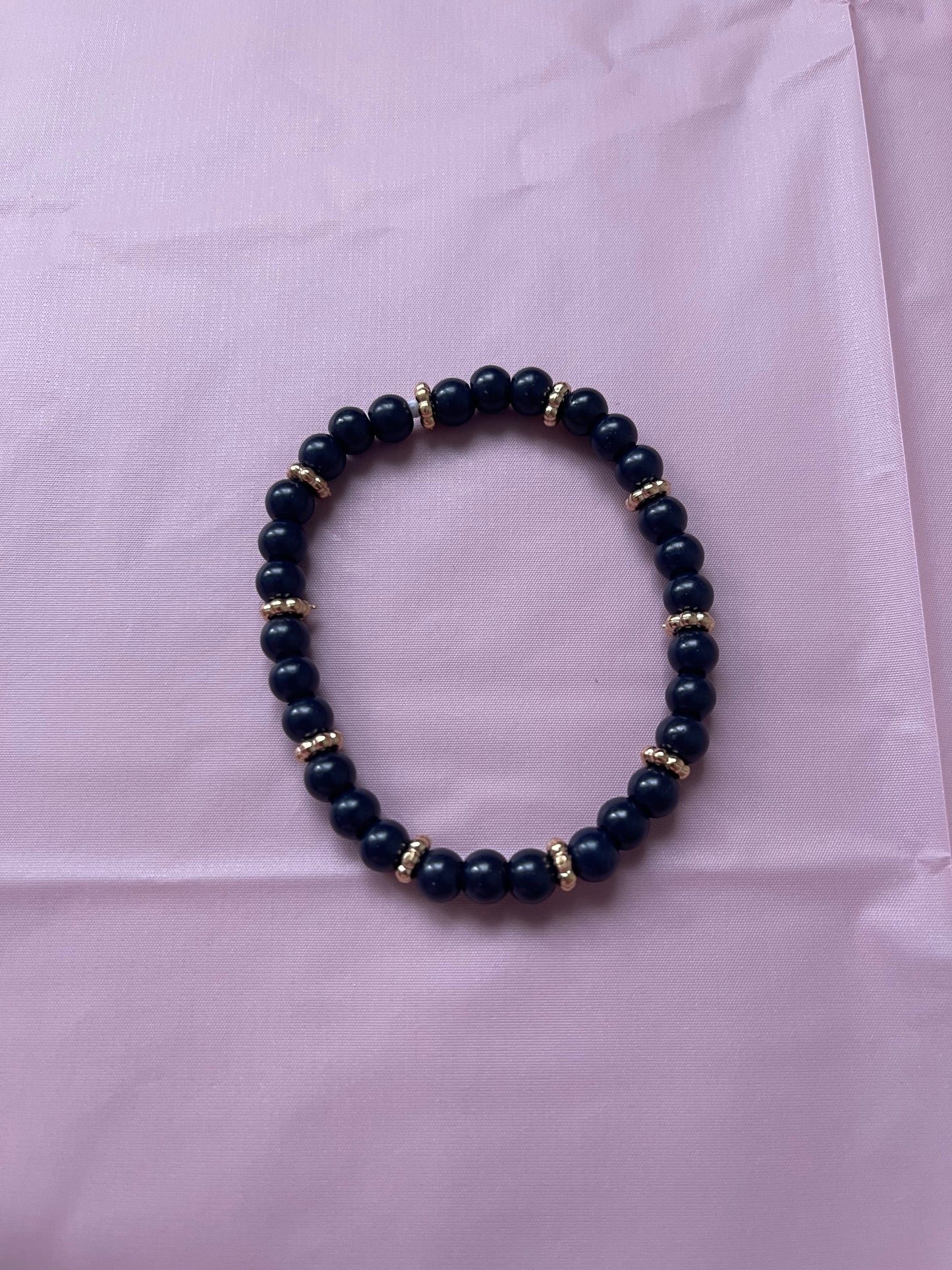 #102 Dark Blue & Gold~~Bracelet