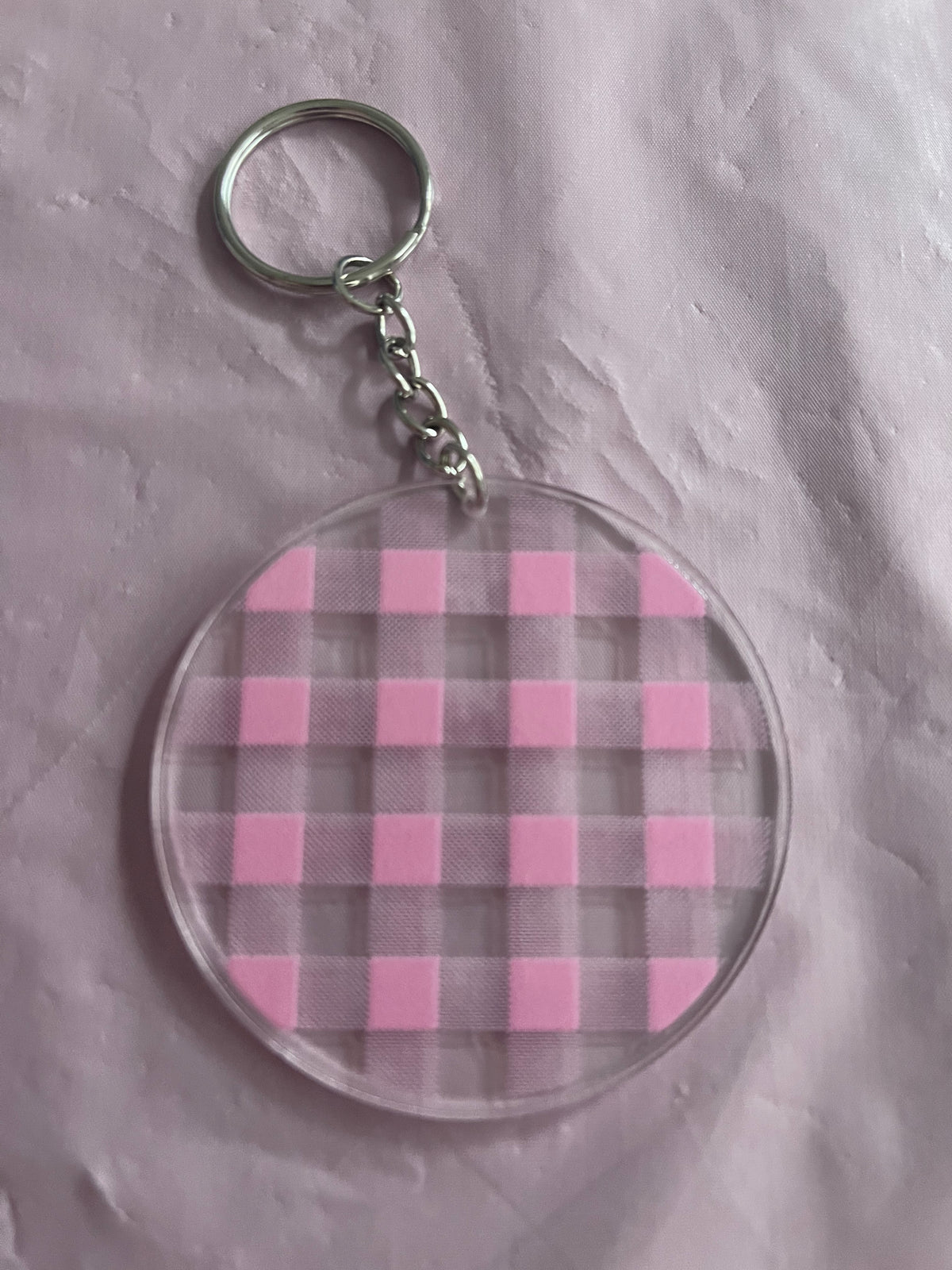 #62 Bubblegum Plaid~~Keychain