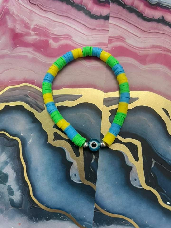 #29 Green Blue & Yellow Eye~~Bracelet