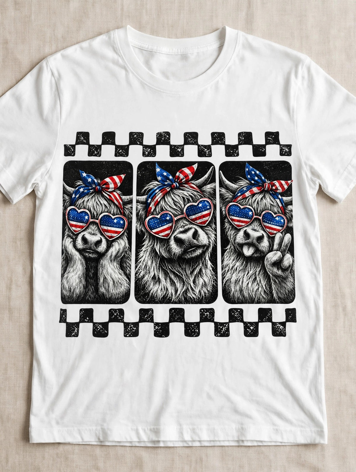USA Cow-Dtf T-shirt Design
