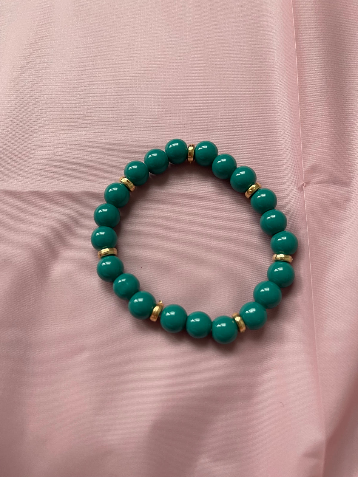 #113 Green Blue & Gold~~Bracelet