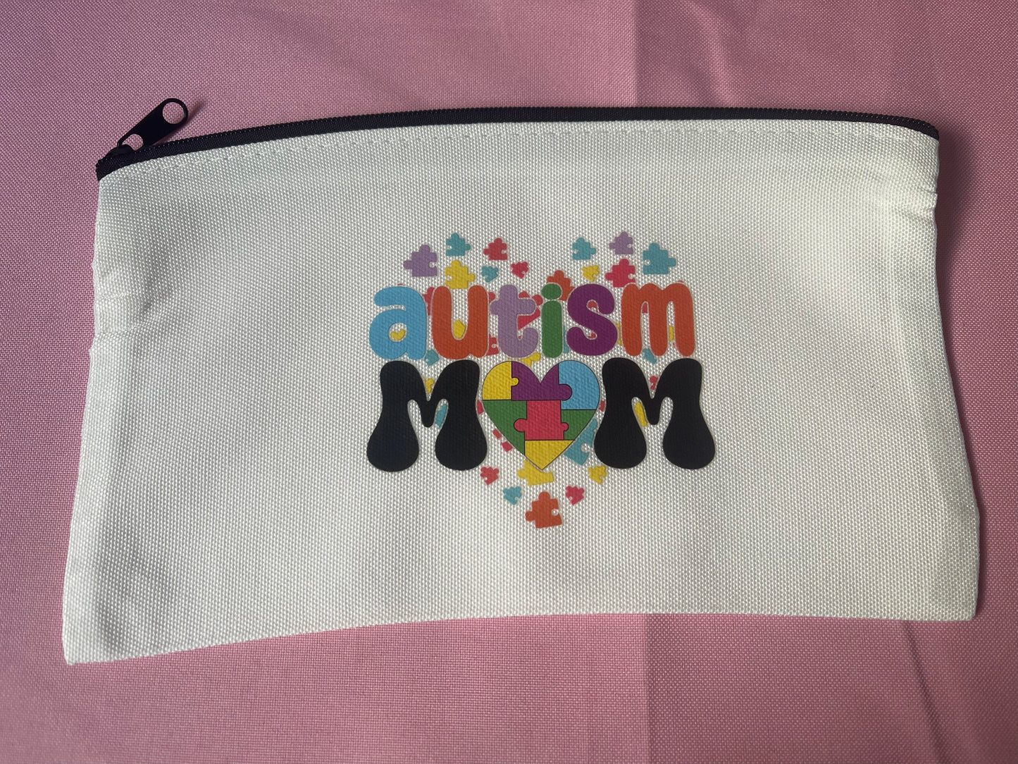 Autism Mom Puzzle Heart~~Pouch Bag