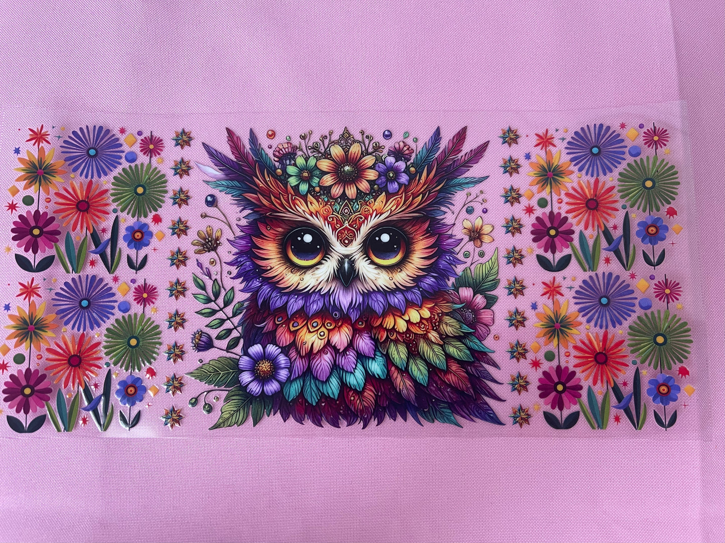 #121 Colorful Owl~~UV DTF CUP WRAP
