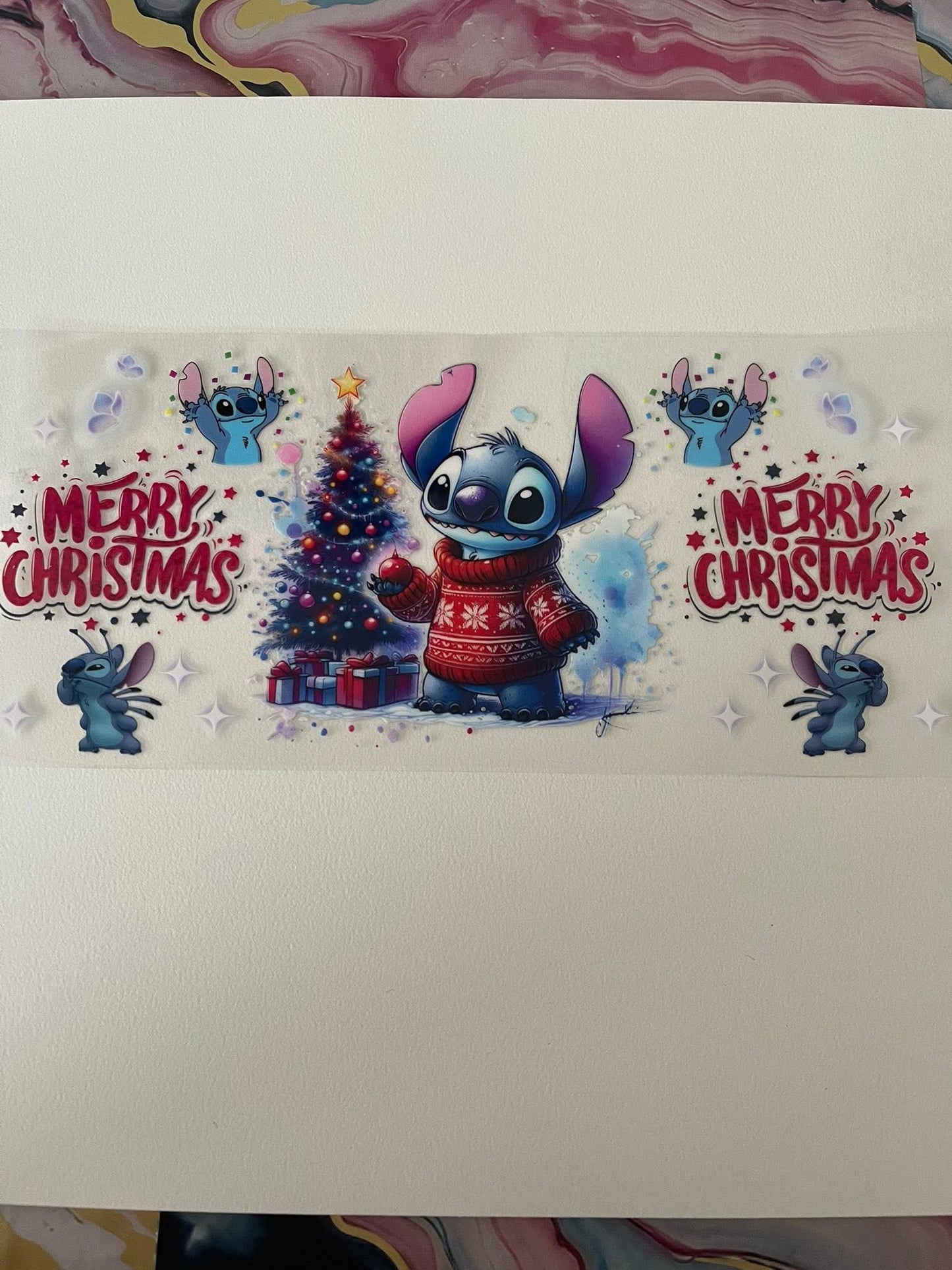 #82 Blue Guy Christmas~~UV DTF CUP WRAP