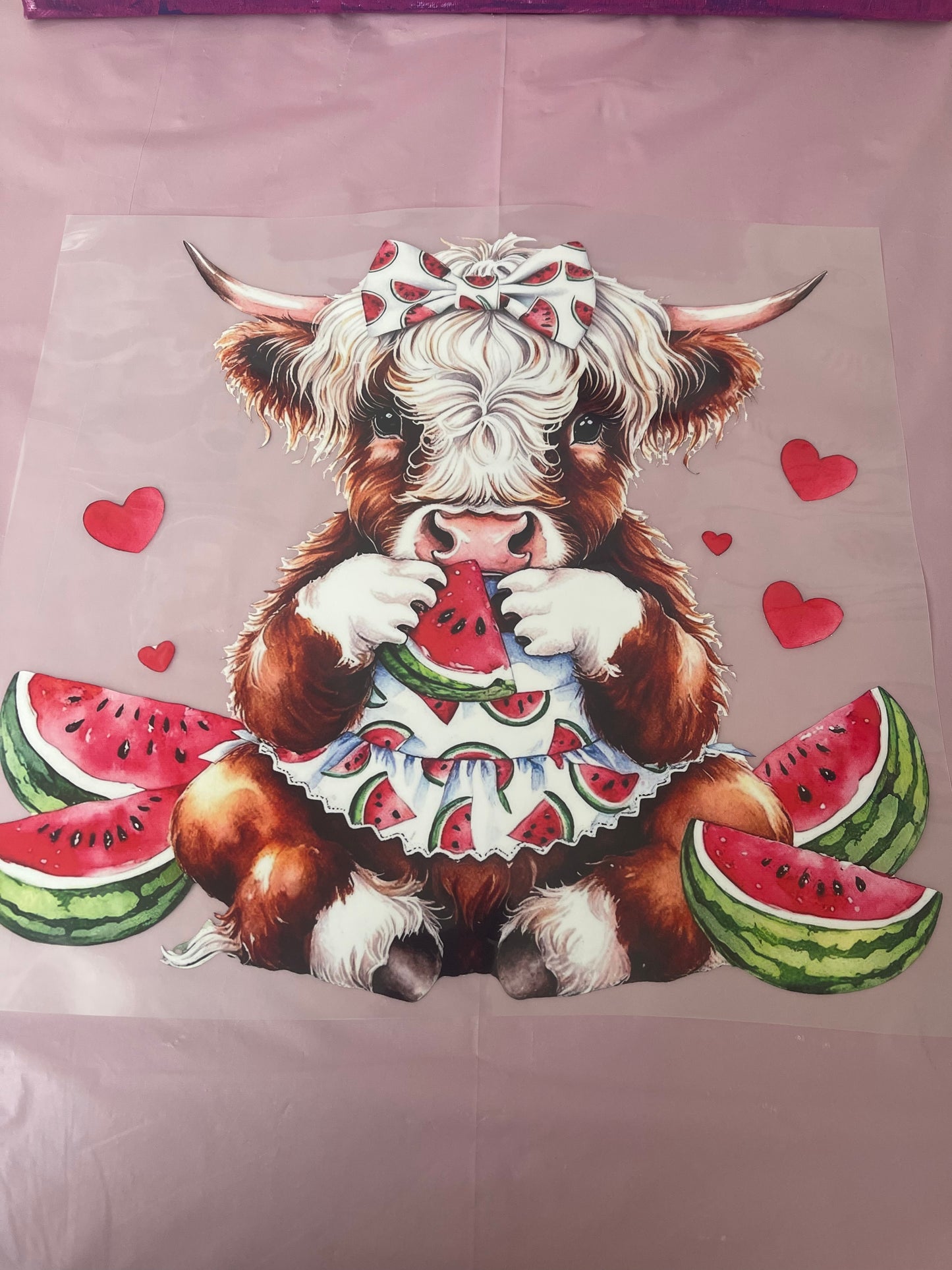 Watermelon Cow-Dtf T-shirt Design