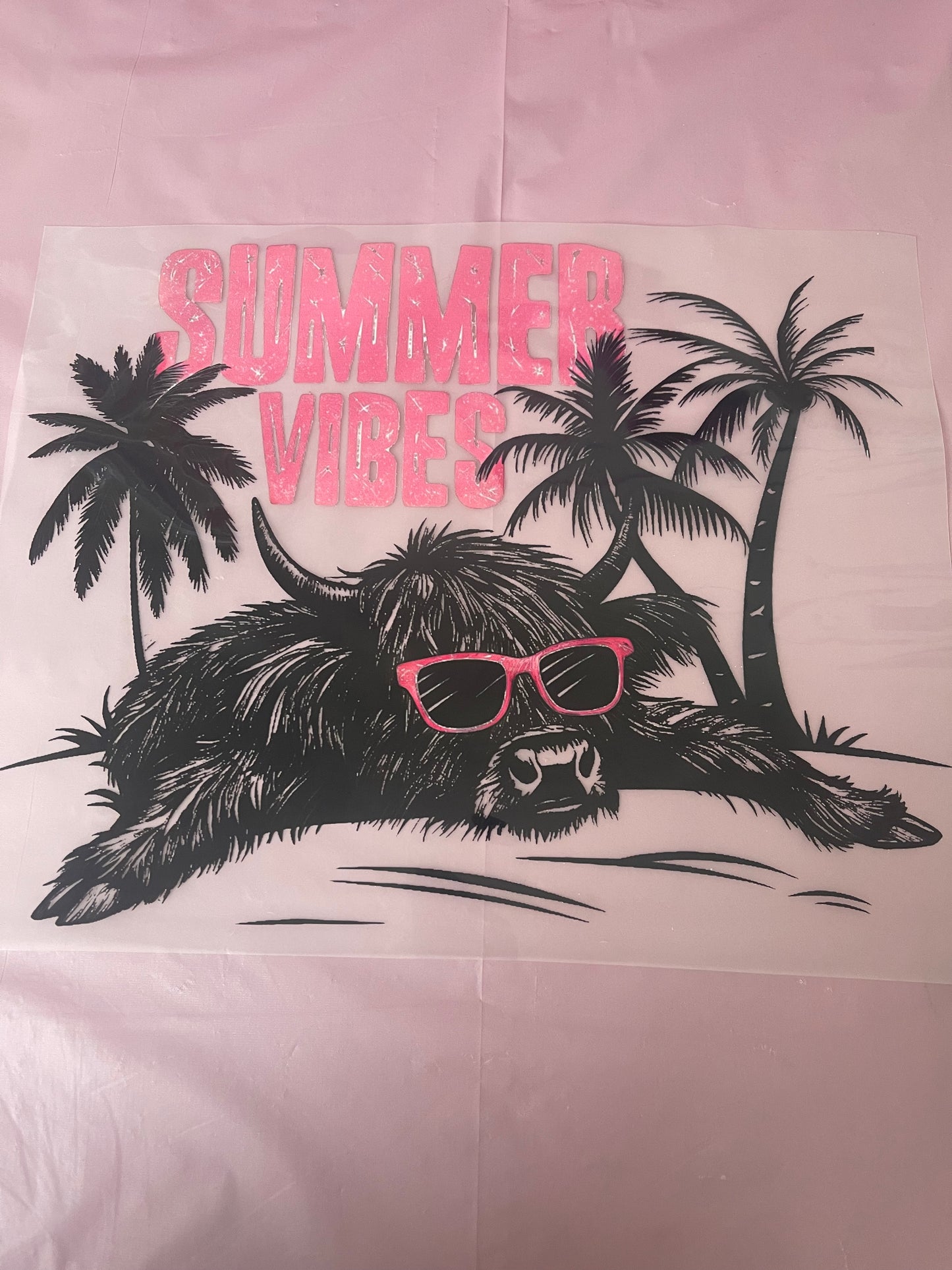 Summer Vibes Cow-Dtf T-shirt Design