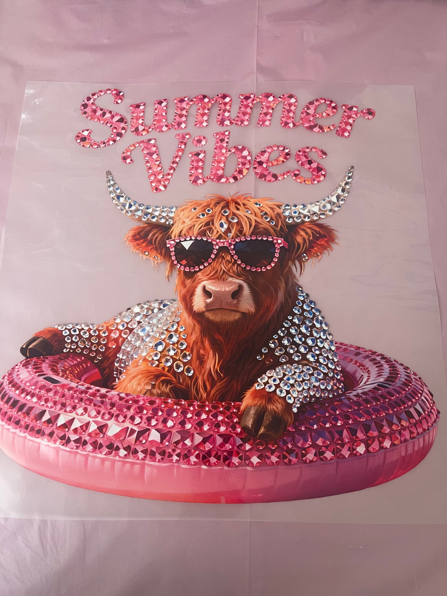 Bling Summer Vibes Cow-Dtf T-shirt Design