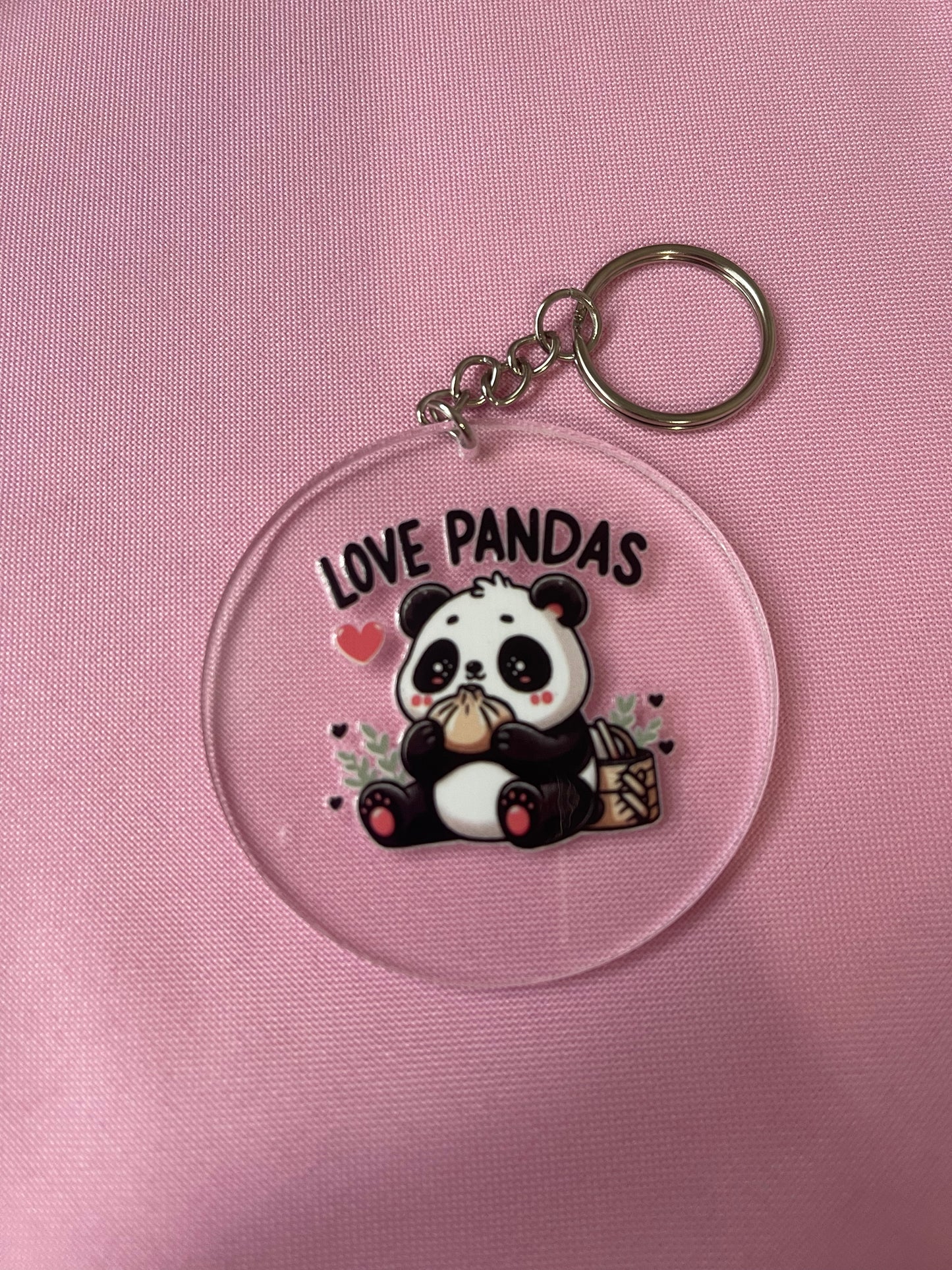 #122 Love Pandas~~Keychain