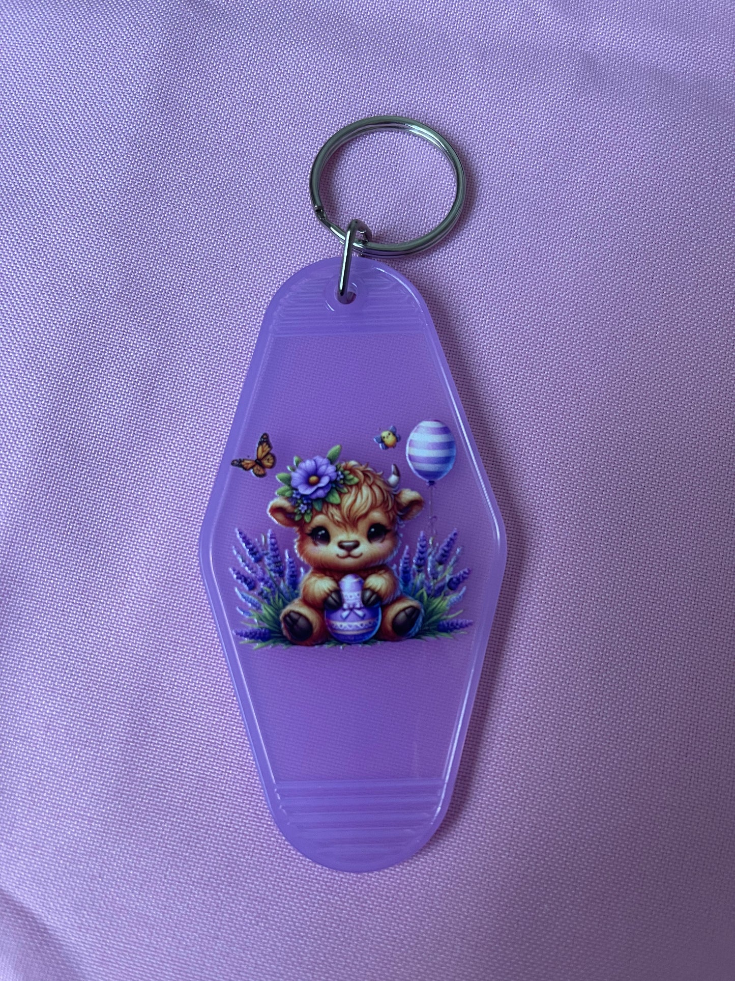 #123 Purple Cow~~Keychain