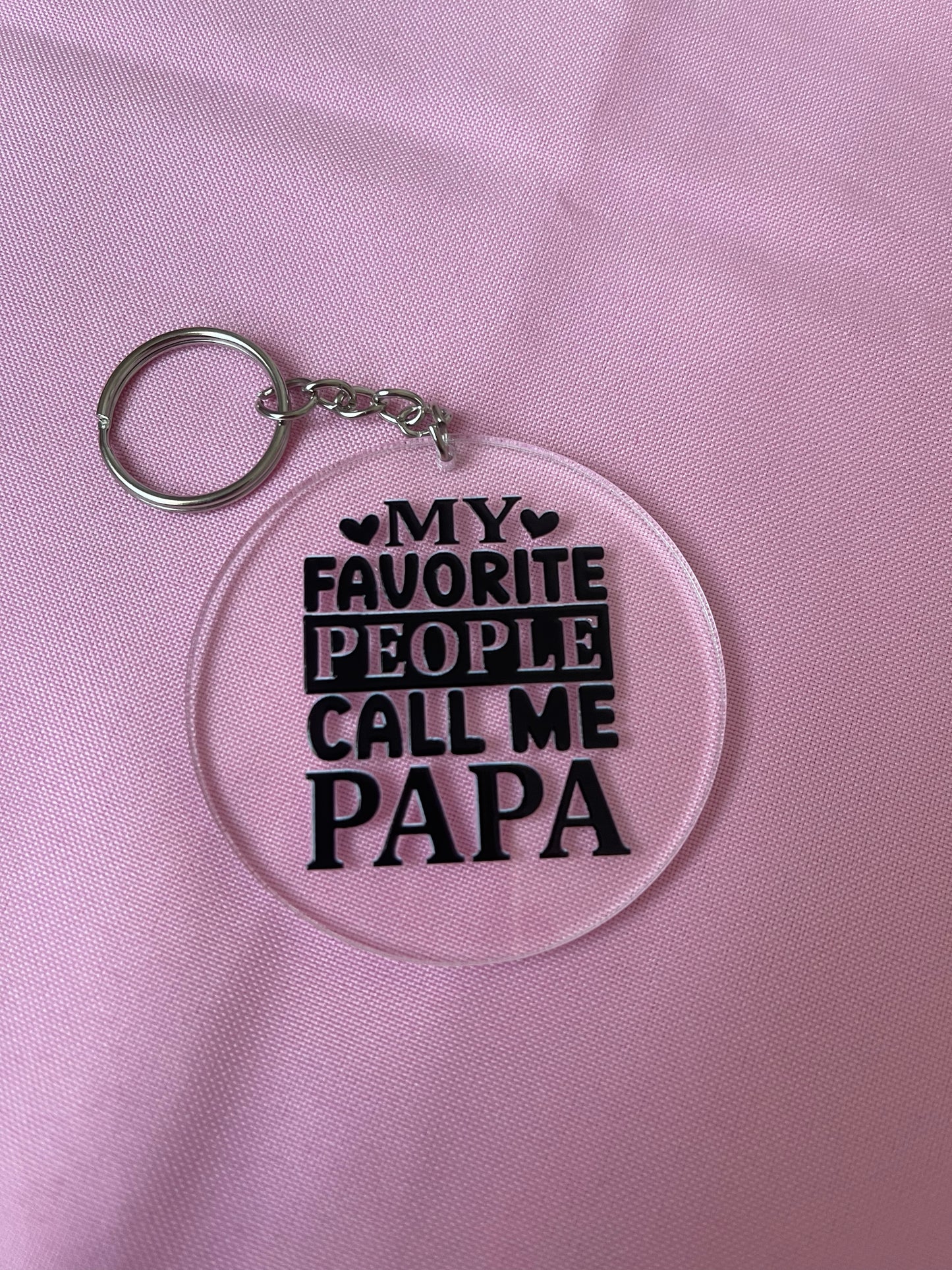 #134 My Favorite People Call Me Papa~~Keychain