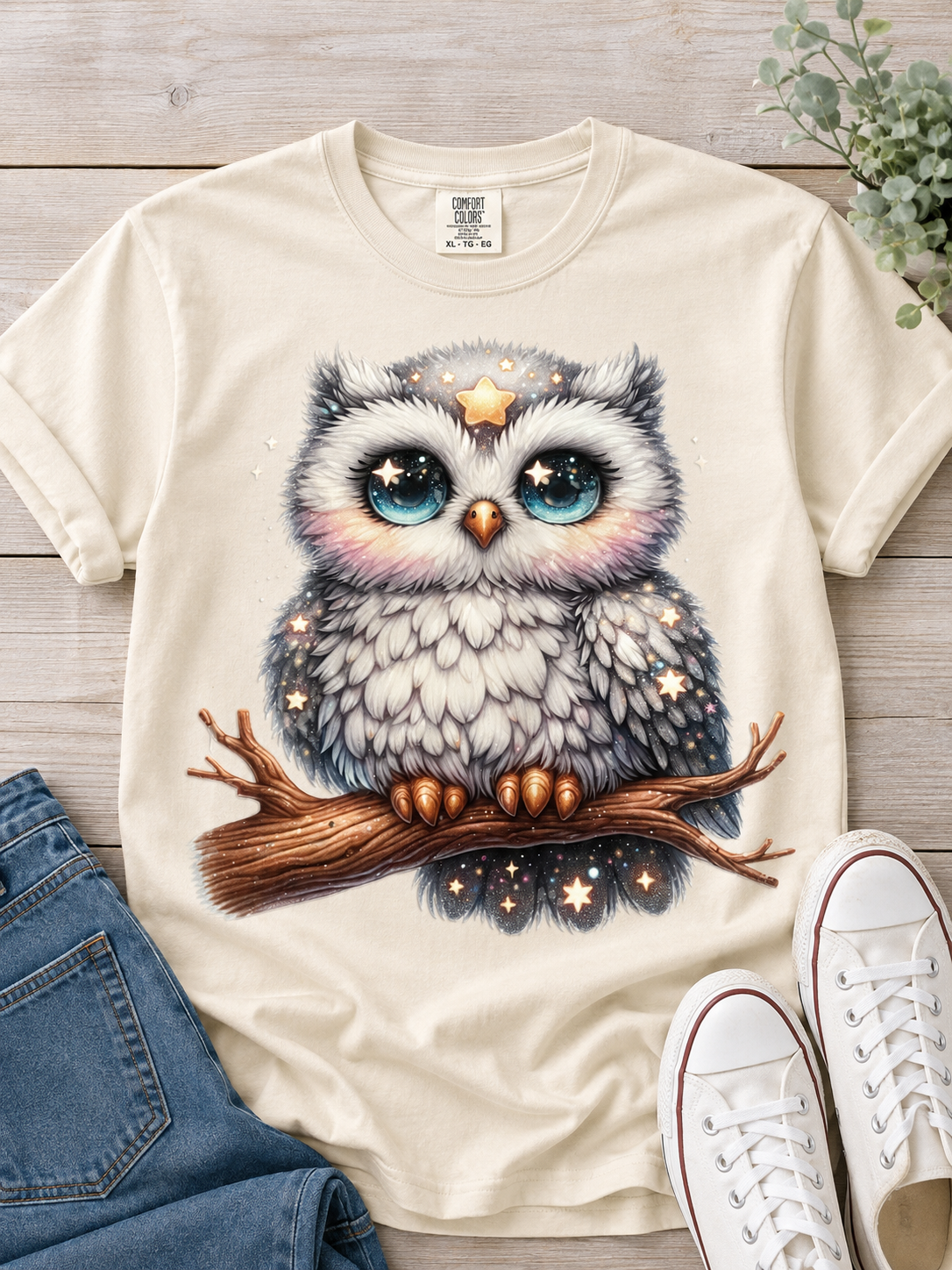 Twilight Perch Owl-Dtf Tshirt Design