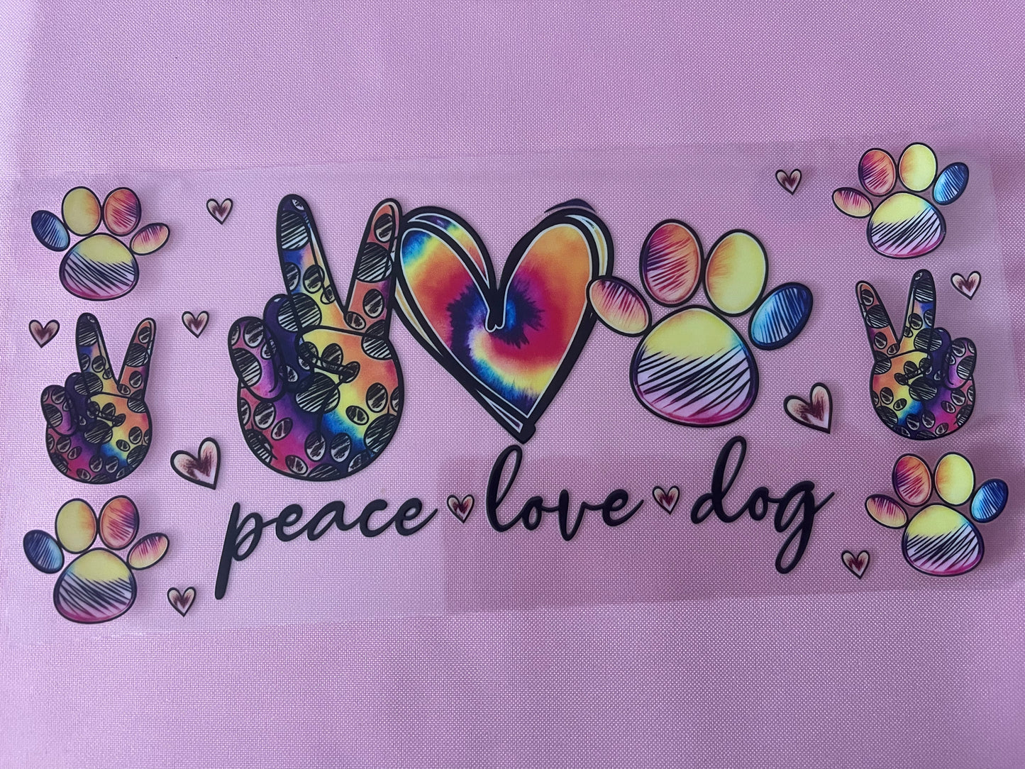 #173 Peace Love Dog-16oz UV Cup Wrap