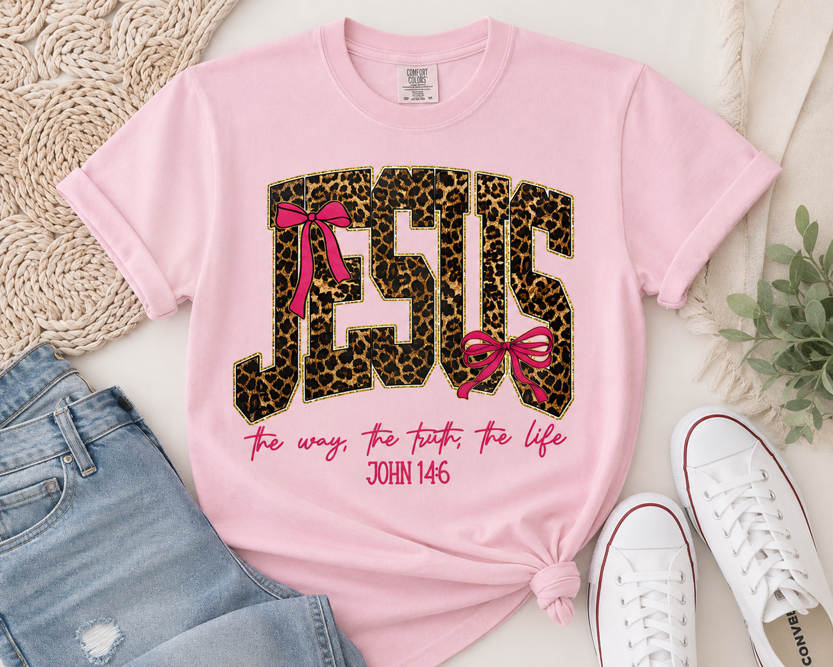 Jesus Pink Bows-Dtf T-shirt Design