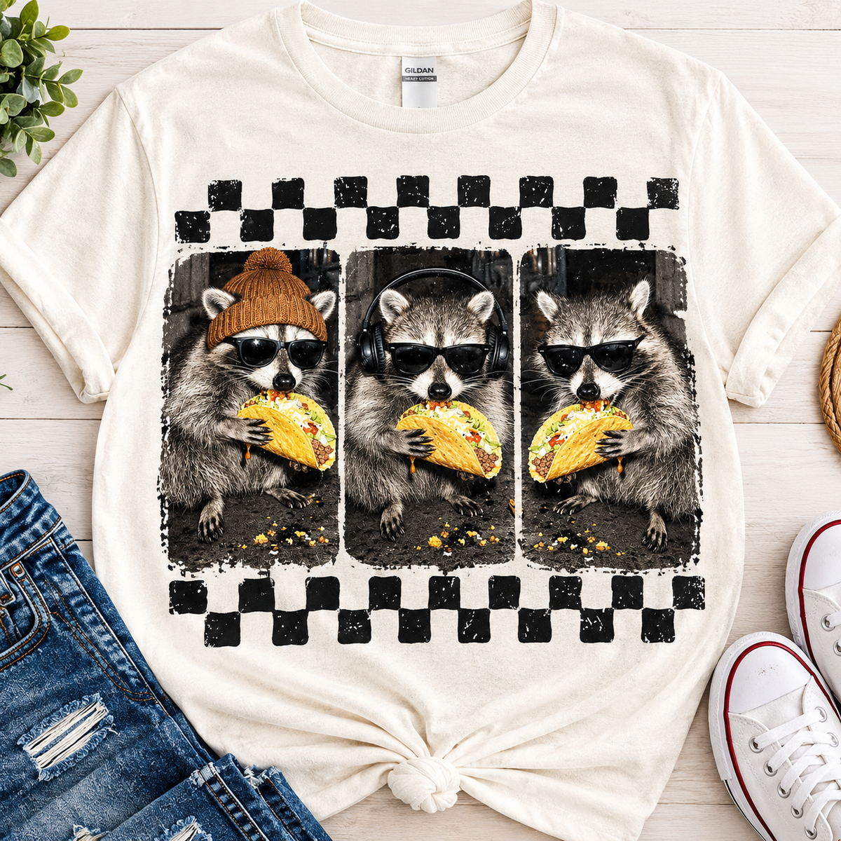Raccoon Taco-Dtf T-shirt Design