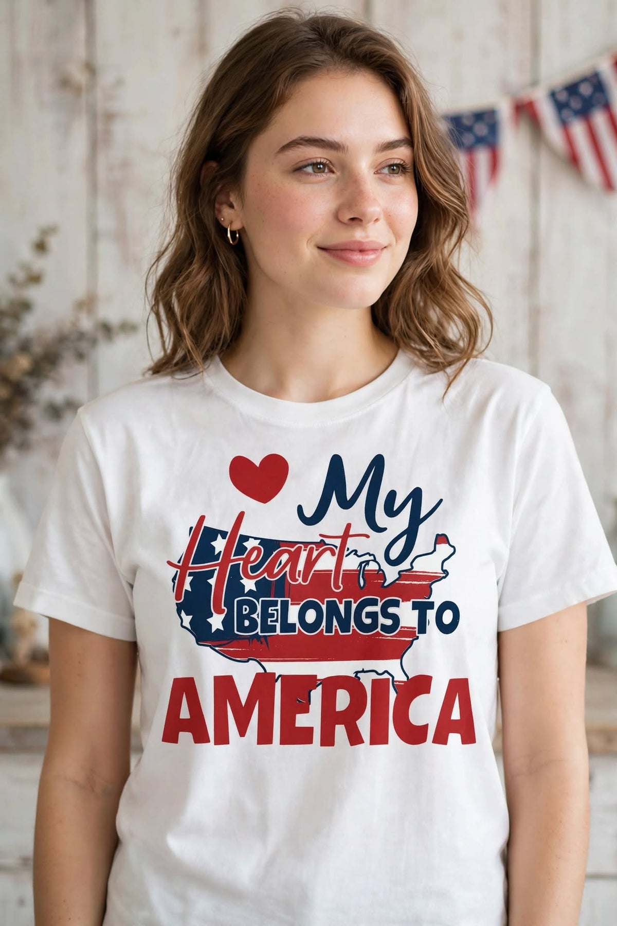 My Heart Belongs To America-Dtf T-shirt Design