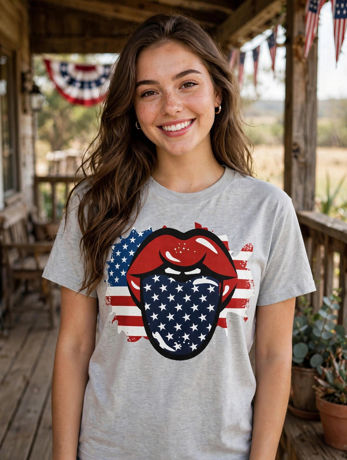 USA Lips-Dtf T-shirt Design