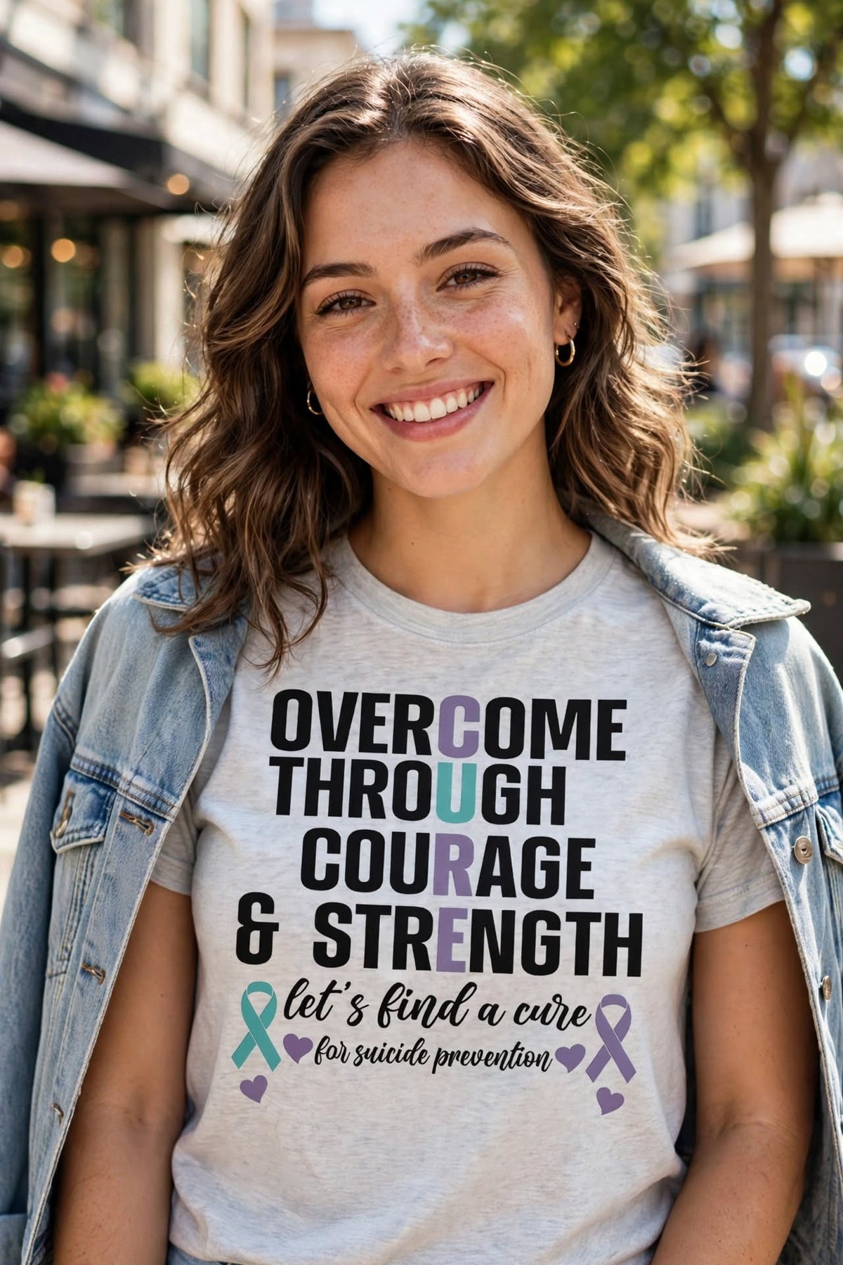 Overcome Cure Suicide Awareness-Dtf T-shirt Design