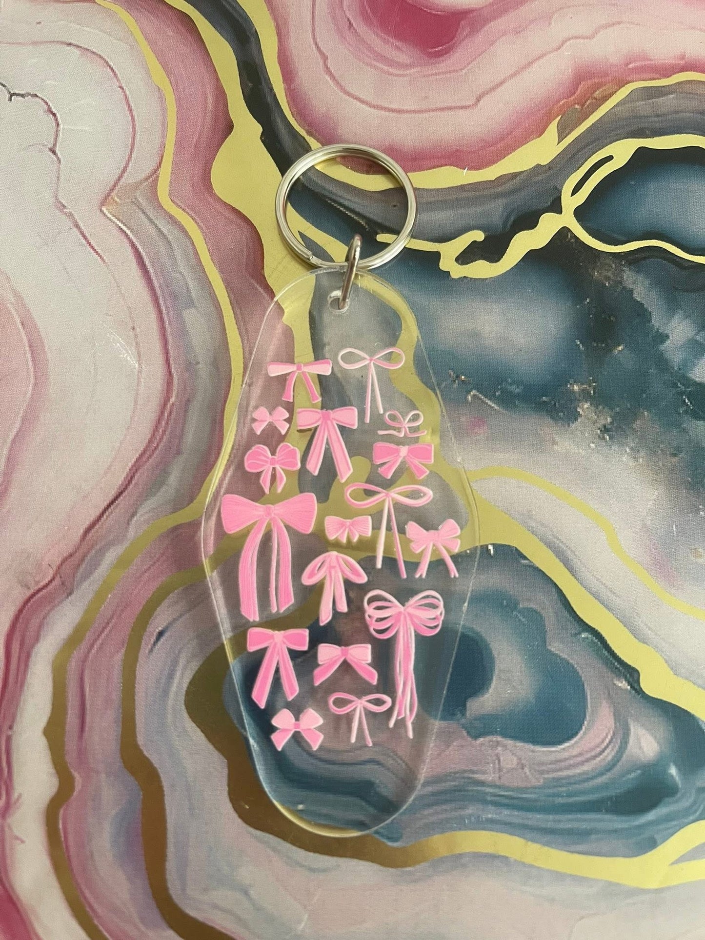 #17 Pink Bows~~Keychain