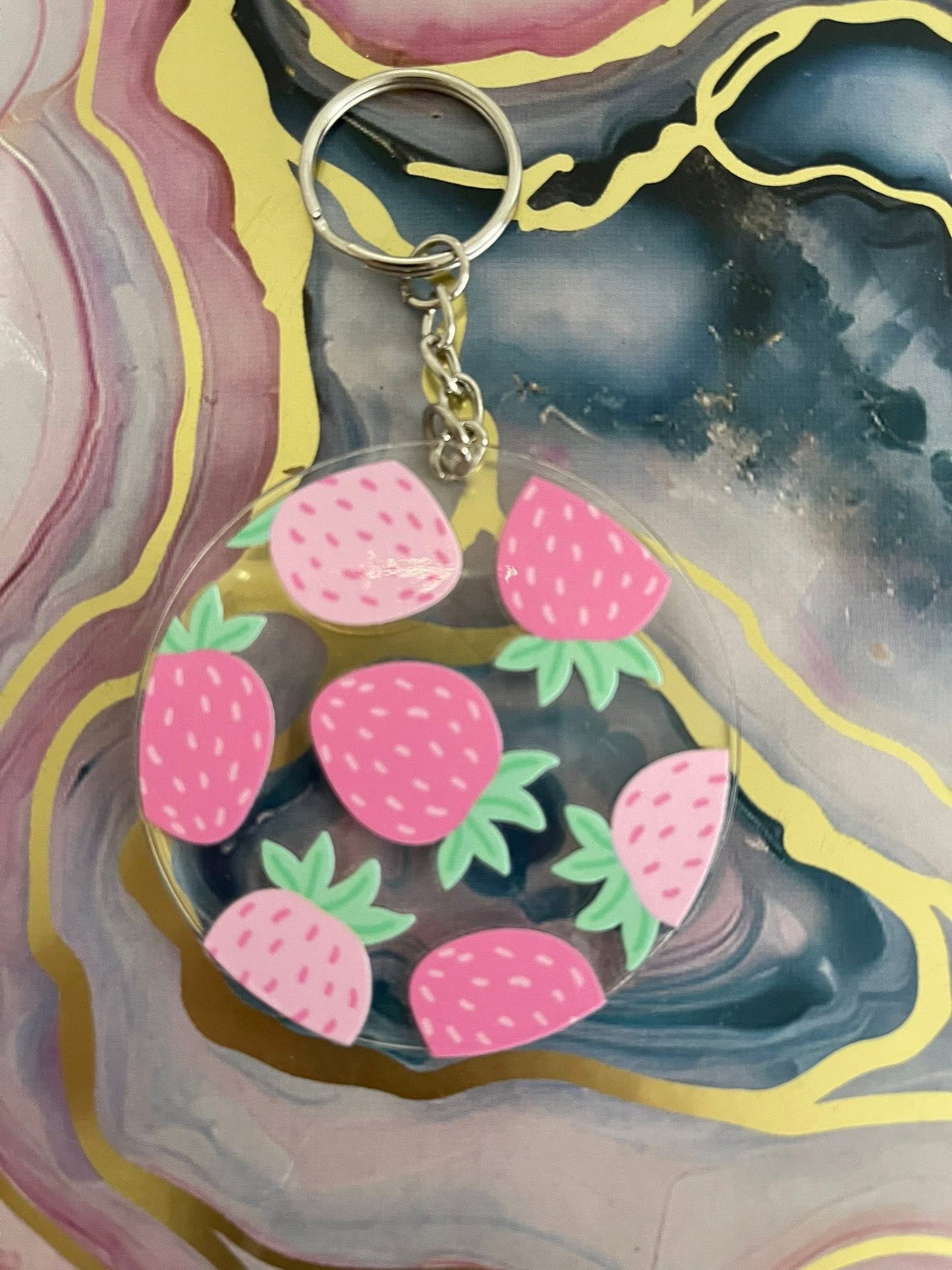 #50 Strawberry Love~~Keychain