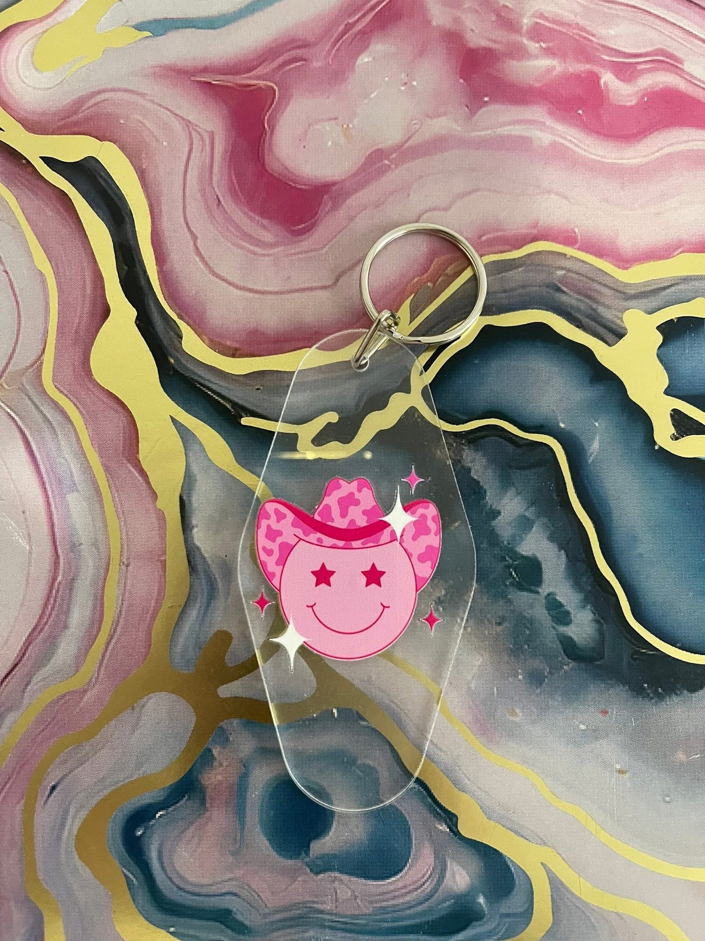 #51 Smiley Cowgirl~~Keychain