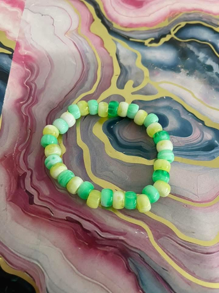 #101 Green & Yellow Tie-Dye~~Bracelet