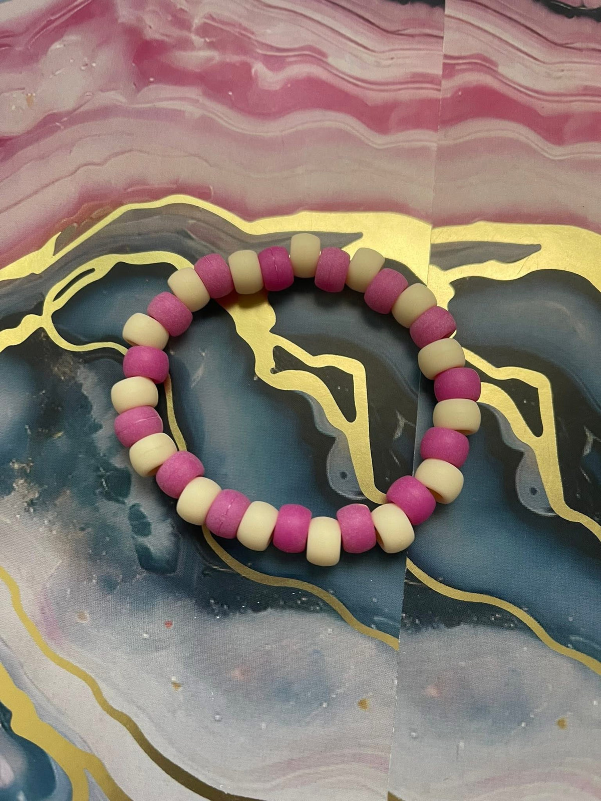 #34 Purple & Cream~~Bracelet