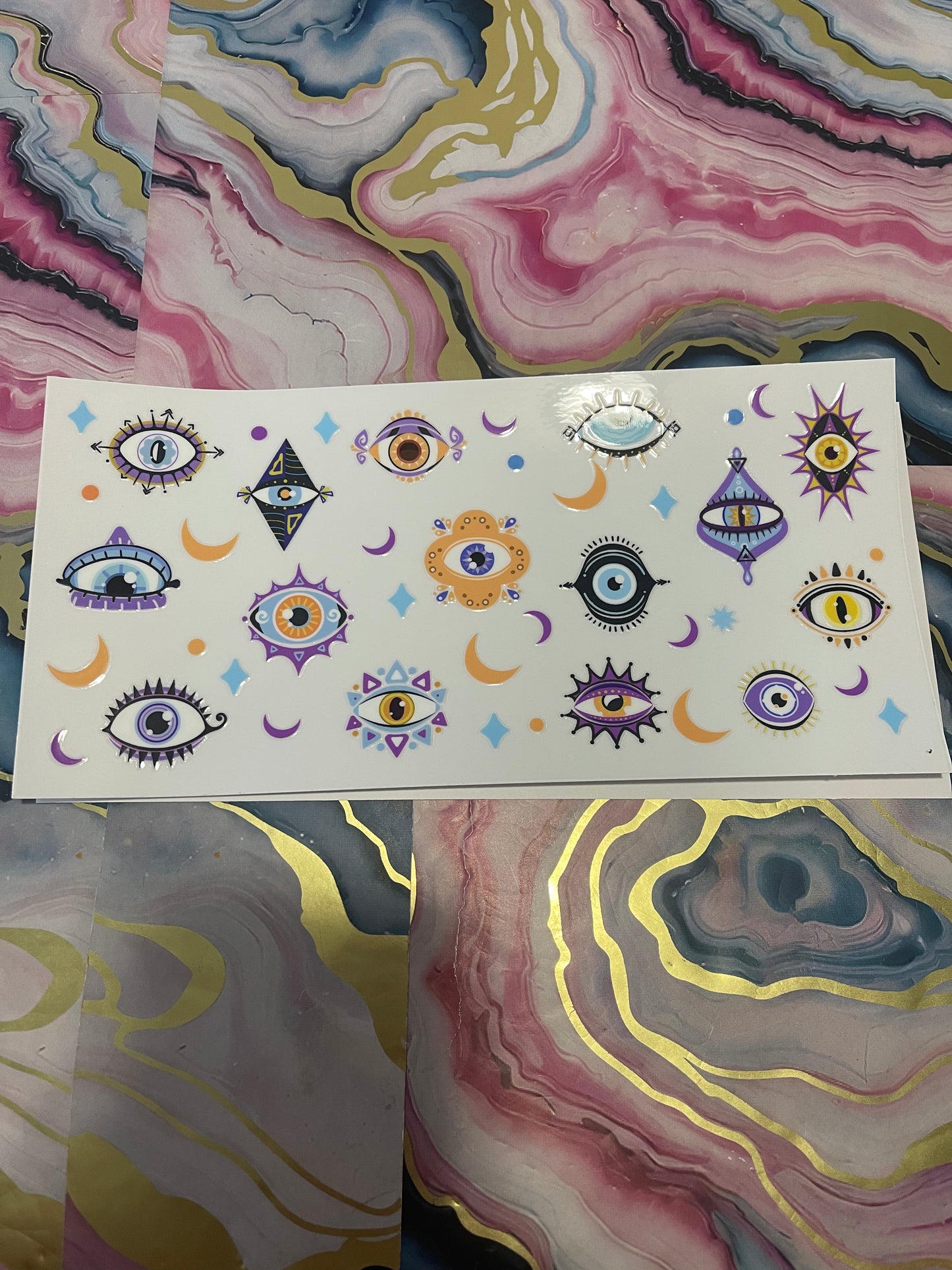 #60 Orange & Purple Eye~~UV DTF CUP WRAP