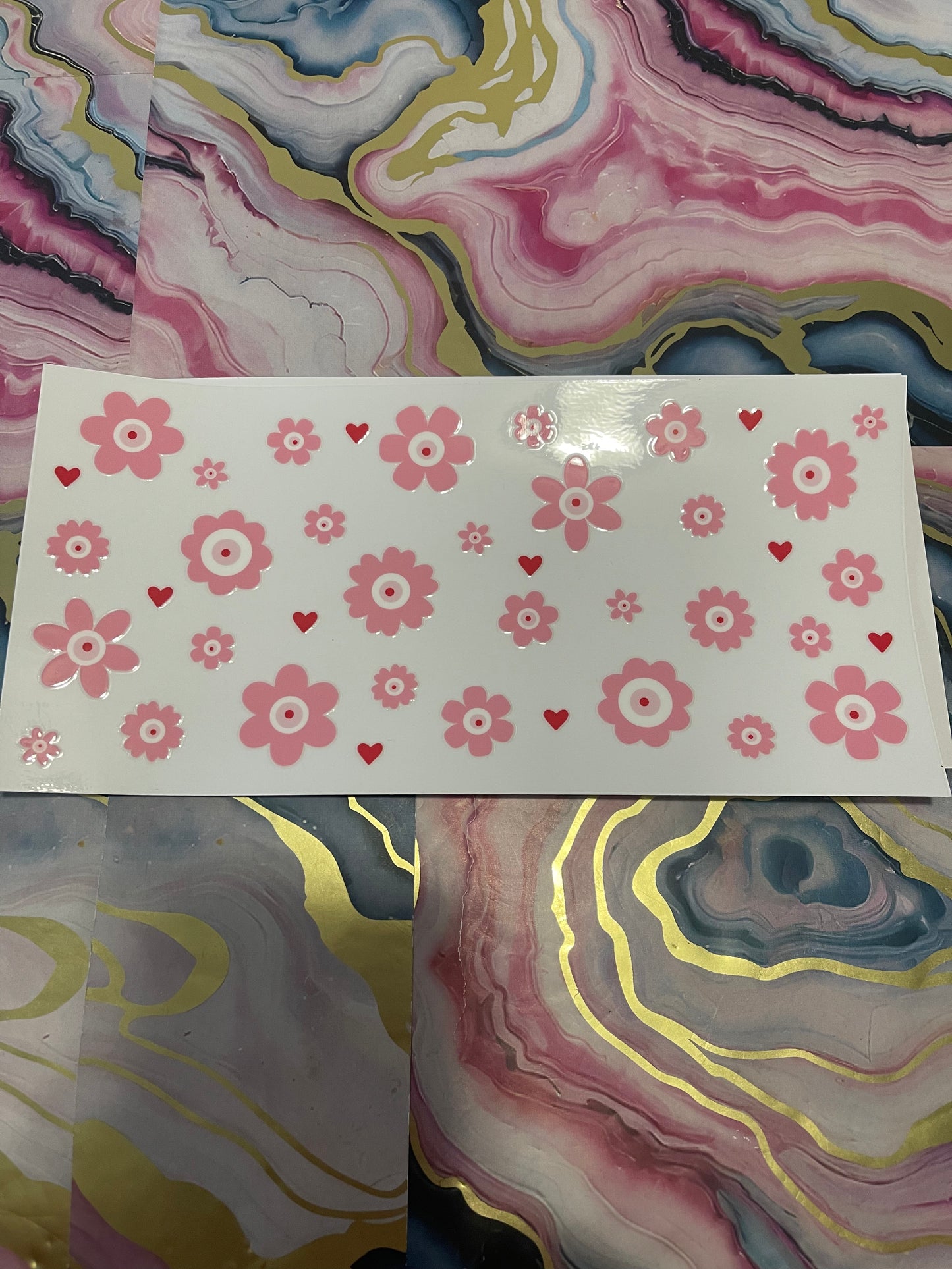 #59 Pink Flower Eye~~UV DTF CUP WRAP