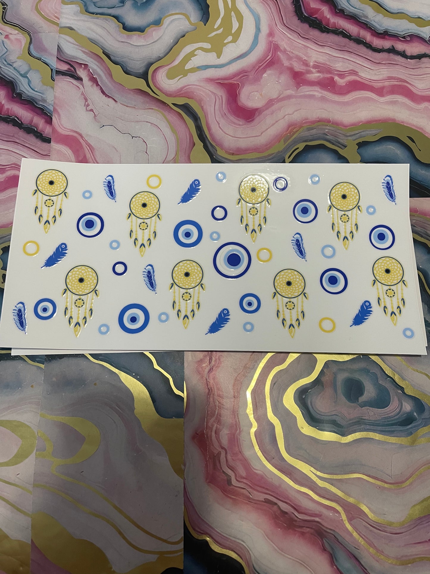 #58 Dreamcatcher Yellow Eye~~UV DTF CUP WRAP