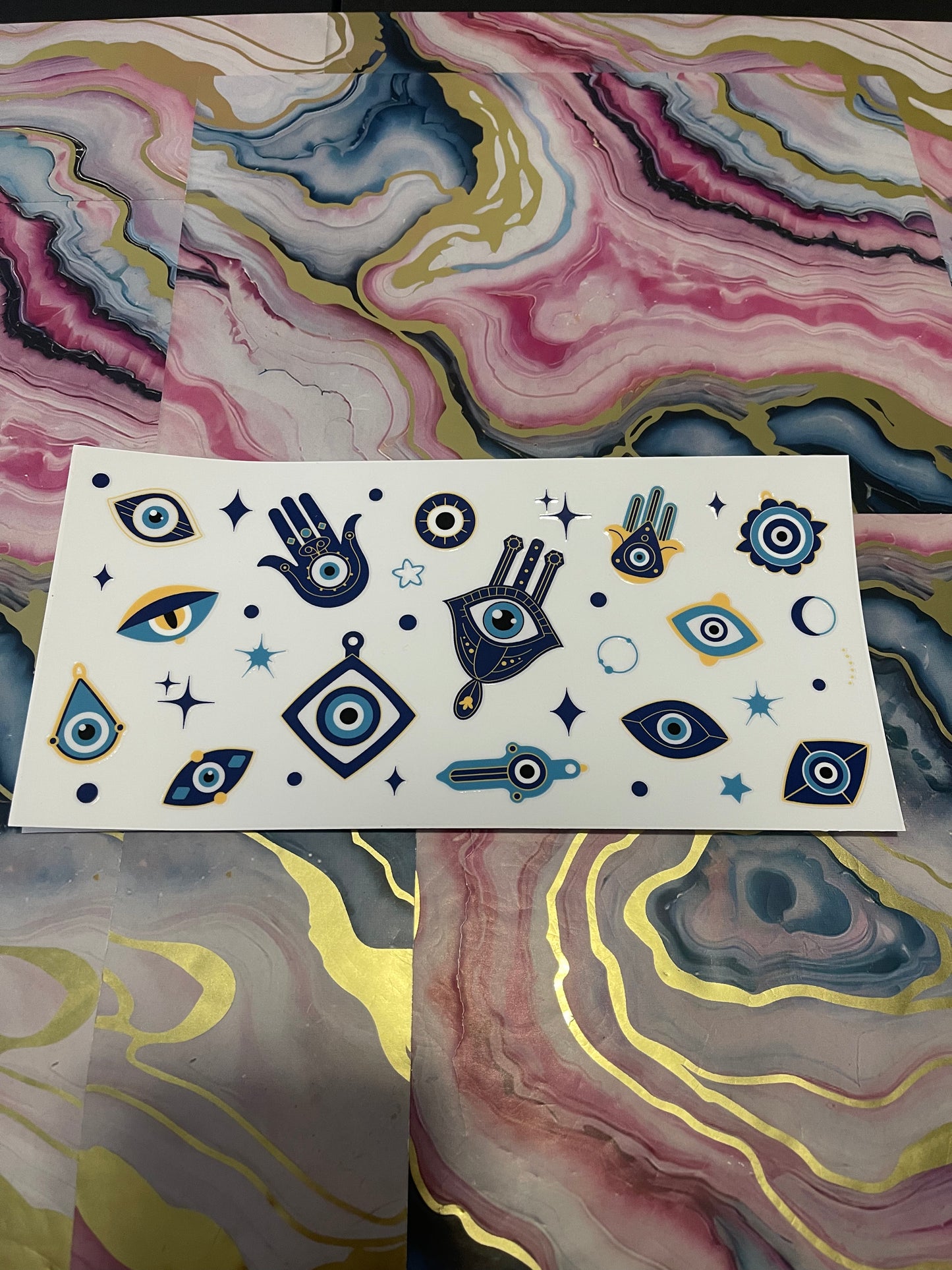 #56 Dark Blue Eye~~UV DTF CUP WRAP