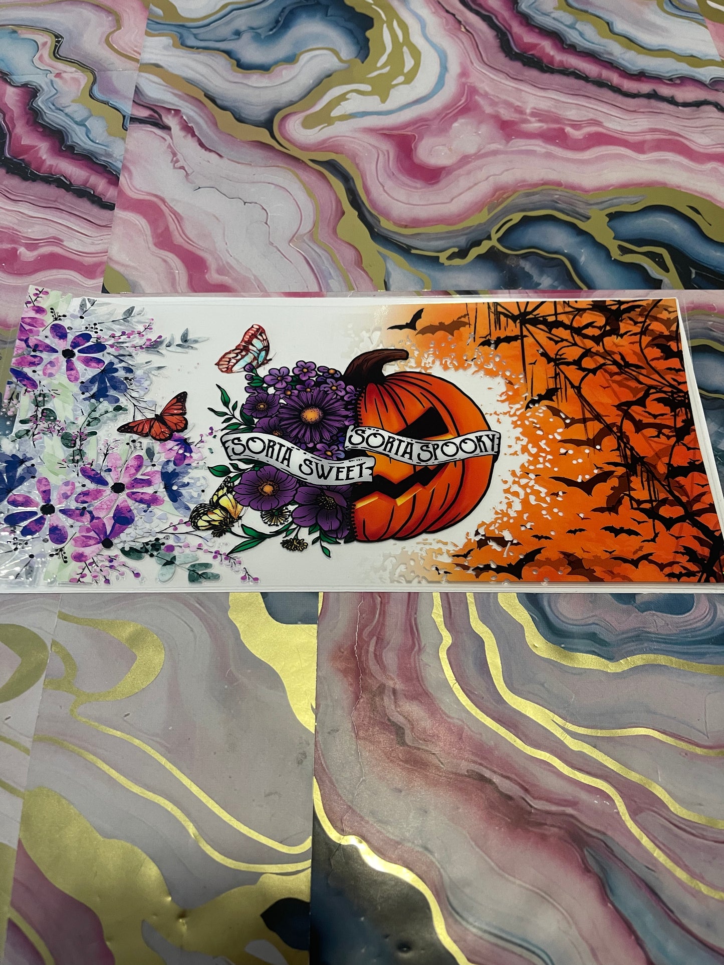 #40 Sorta Sweet Sorta Spooky Pumpkin~~UV DTF CUP WRAP