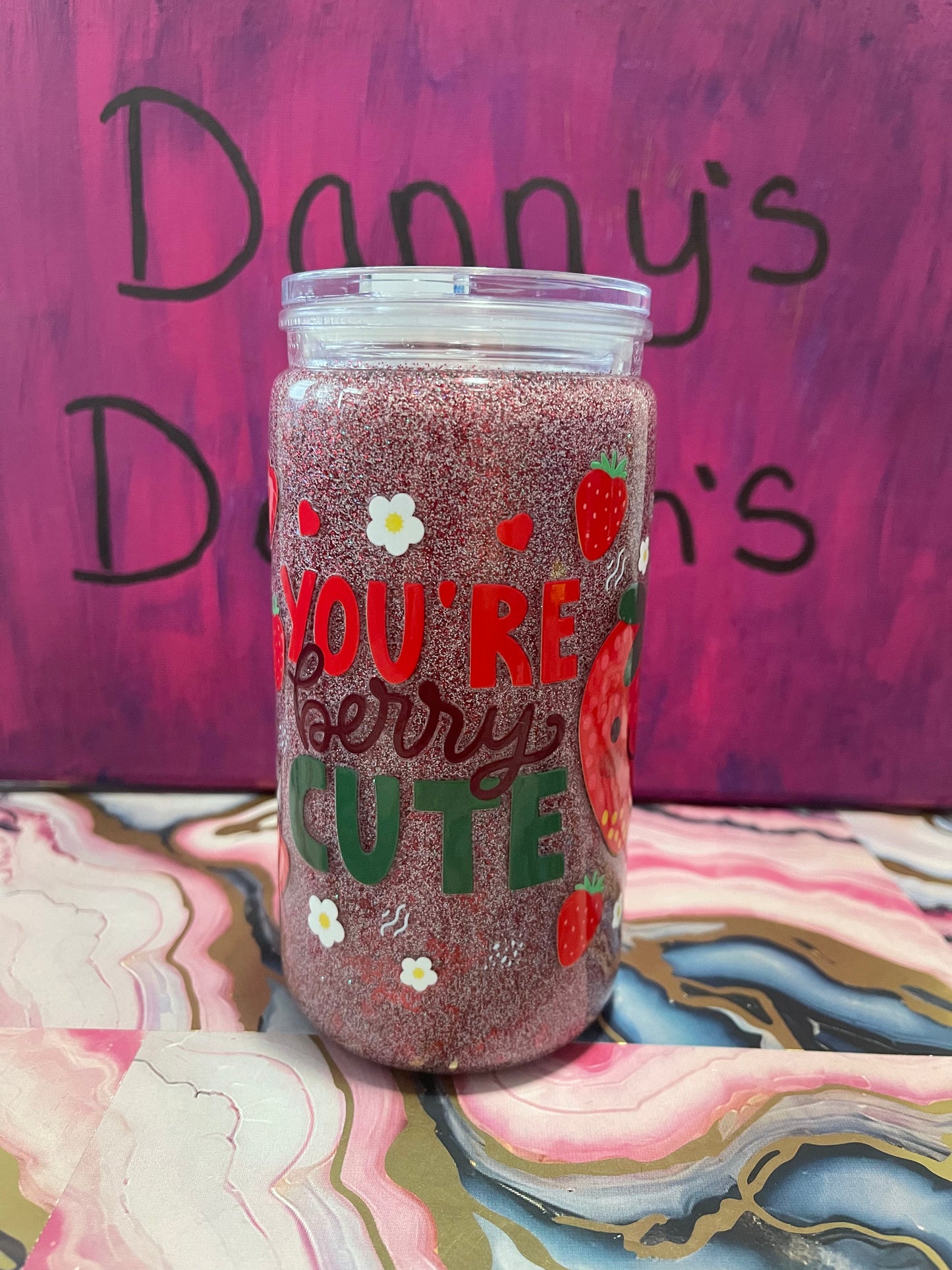 You’re Berry Cute - 16oz Snow Globe Cup
