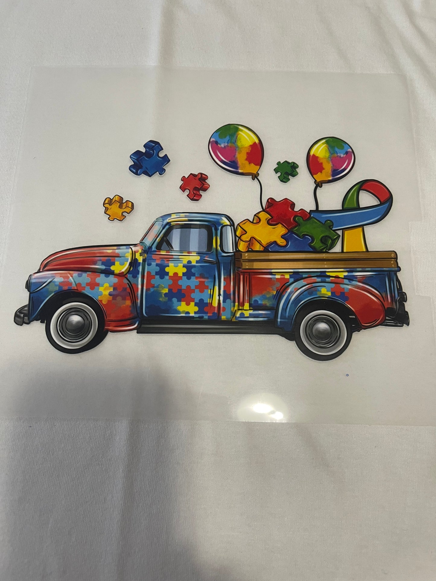 Autism Awareness Truck-Dtf T-shirt Design