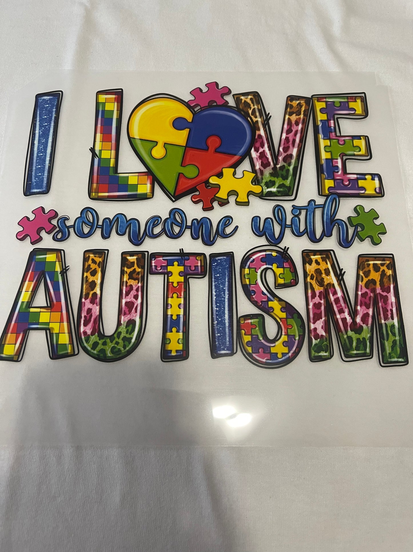 I Love Someone With Autism-Dtf T-shirt Design